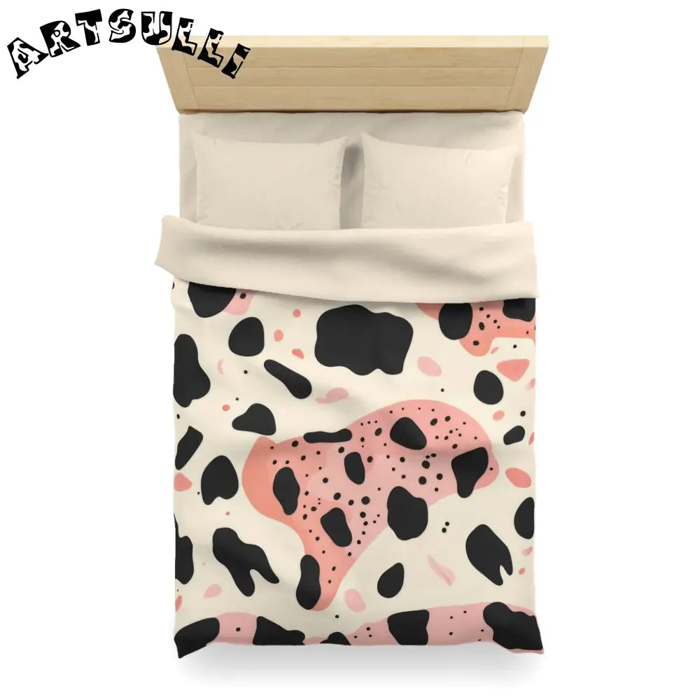 JAKKOUTTHEBXX Pink Cow Print Super Soft Art Printed Duvet Cover 2025