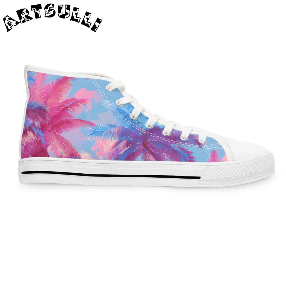 JAKKOUTTHEBXX Ethereal Pastel Palms II Blue and Pink Women’s High