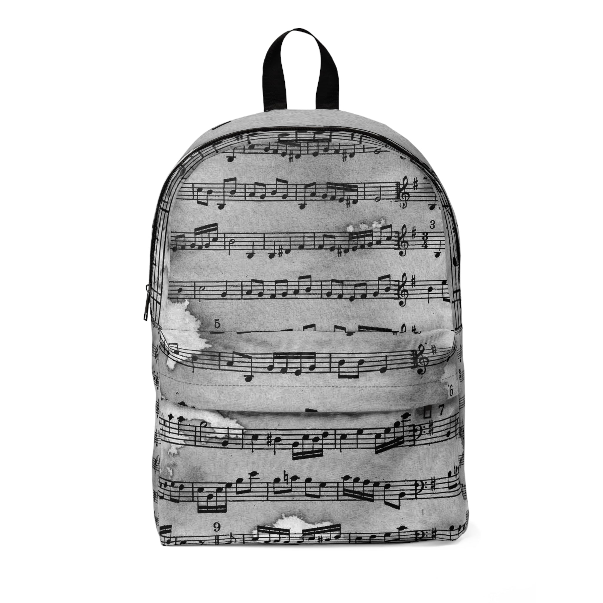 Drip Spill Type Beat Sheet Music Black Unisex Classic Backpack, Artsulli - Art is Long, Life is Short, Bags, Size, One size, , , , , 32966177949351305017