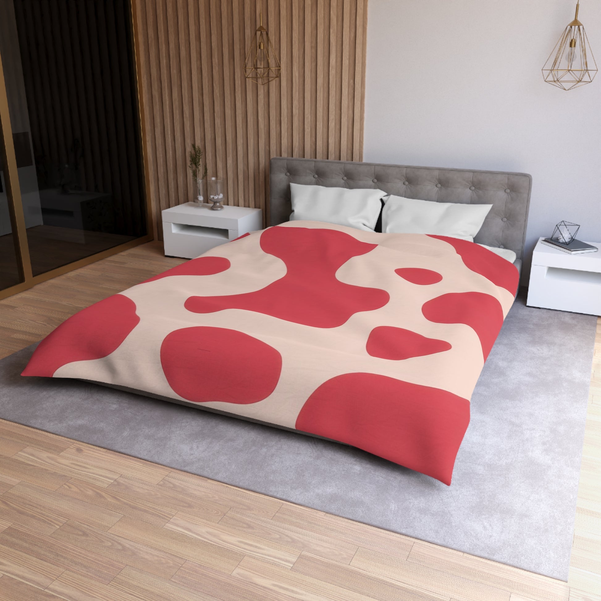 Red Jungle Cow Microfiber Duvet Cover, Artsulli - Art is Long, Life is Short, Home Decor, , , , , , , 