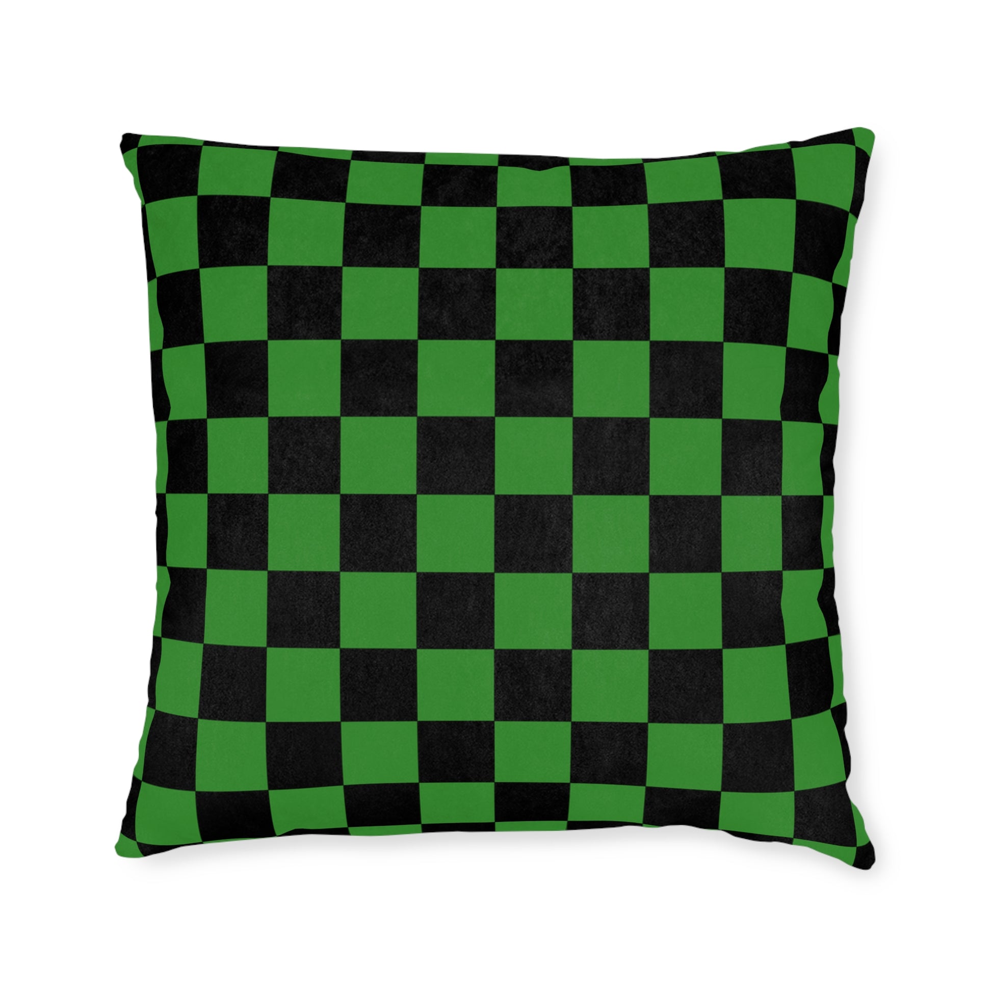 Checkerboard Green and Black Square Pillow, Artsulli - Art is Long, Life is Short, Home Decor, Size, 22" × 22", , , , , 80082981000894916068
