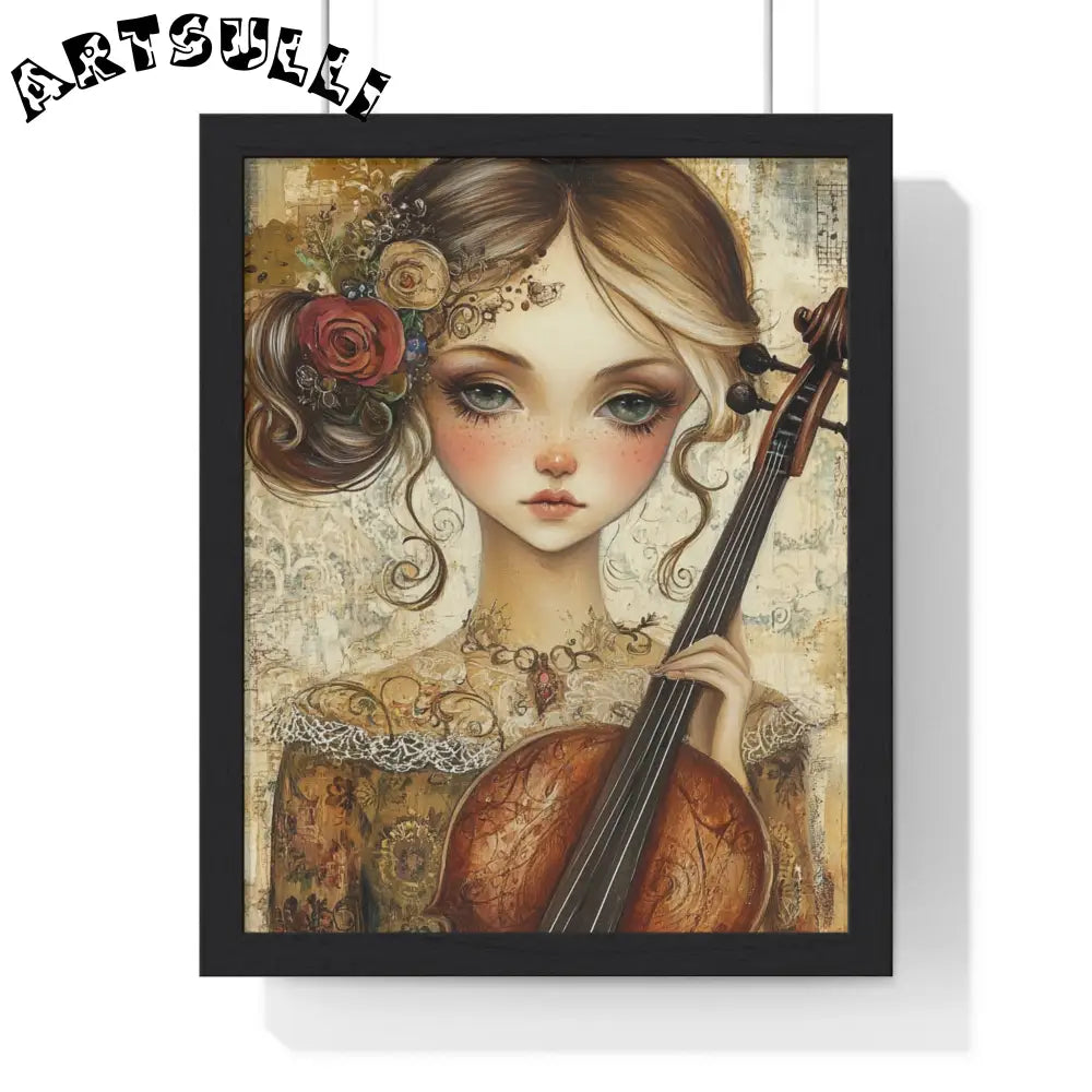 Woman With A Violin IV Vertical Framed Poster, Artsulli - Art is Long, Life is Short, Poster, Size, 11″ x 14″, Color, Black, , , 18166842196414367816