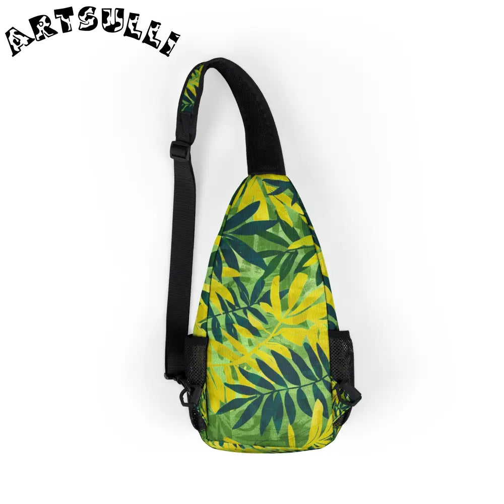 JAKKOUTTHEBXX Tropical Leaf Print Chest Bag JAKKOUTTHEBXX Artsulli
