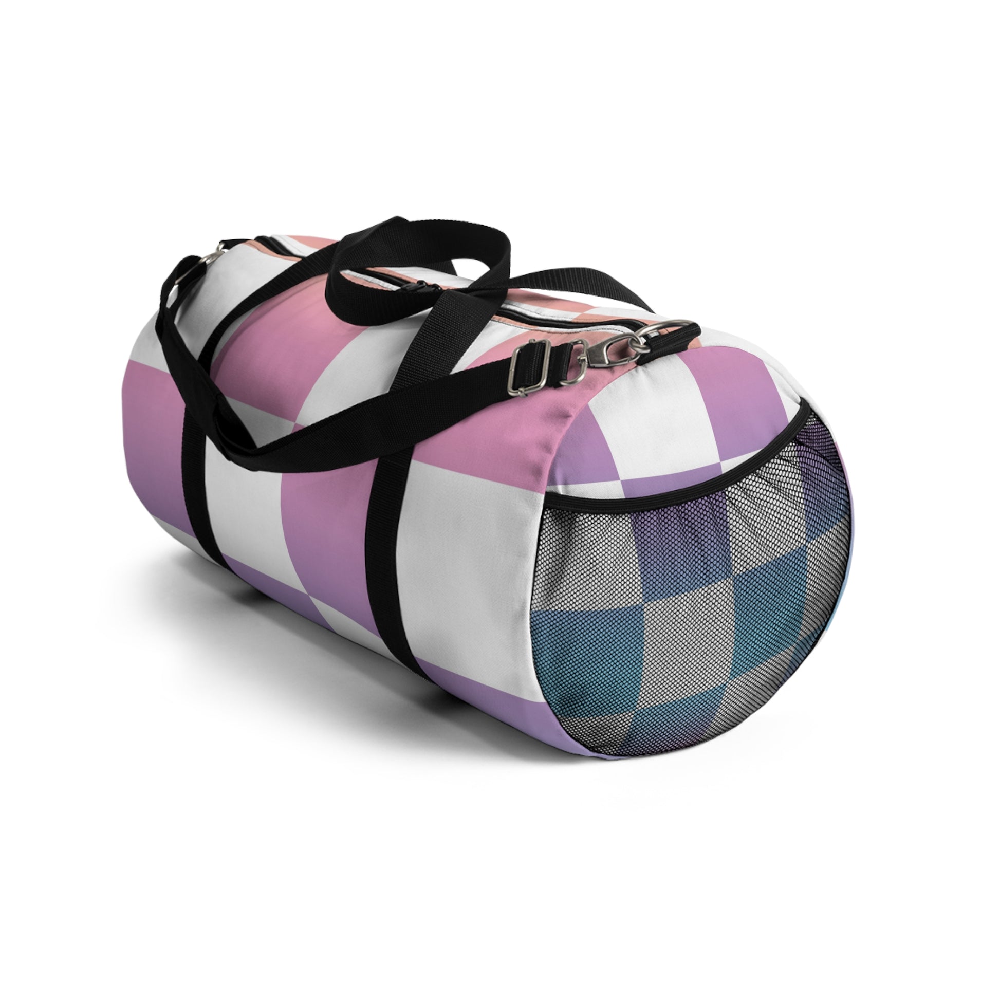 Vaporwave Check Duffel Bag, Artsulli - Art is Long, Life is Short, Bags, , , , , , , 