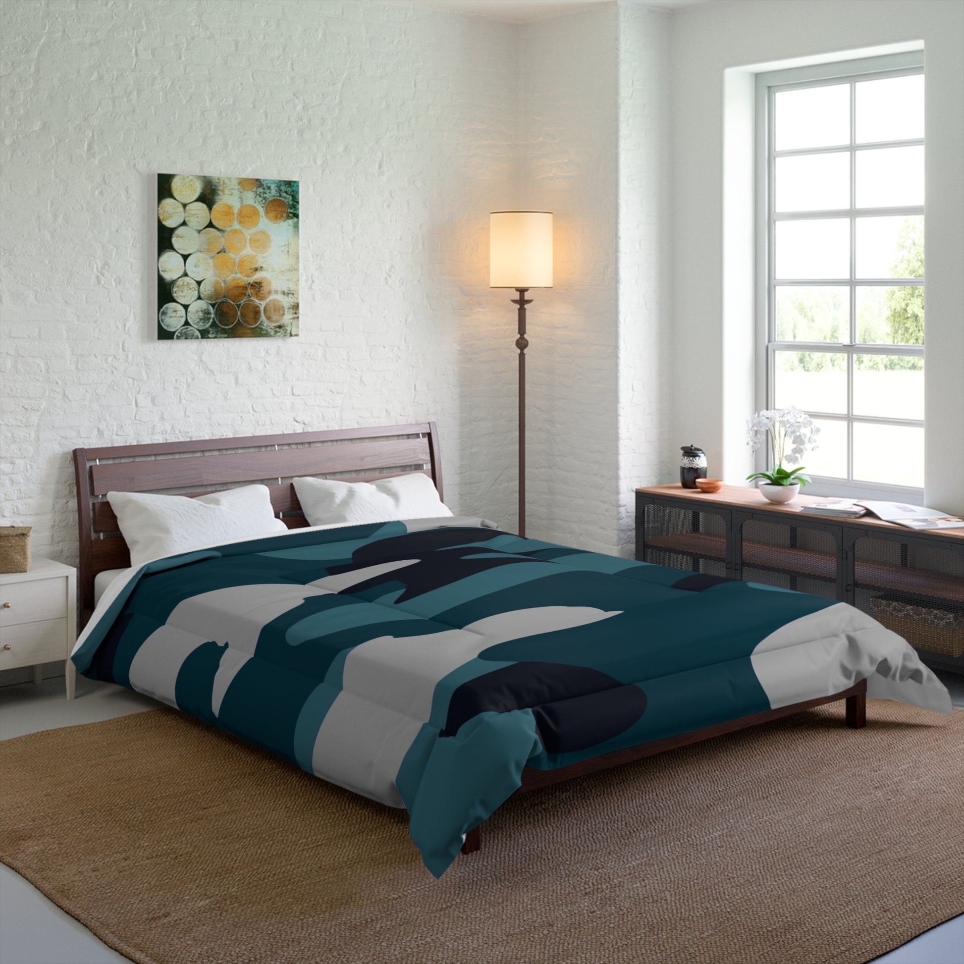 Blue Camouflage Comforter, Artsulli - Art is Long, Life is Short, Home Decor, , , , , , , 
