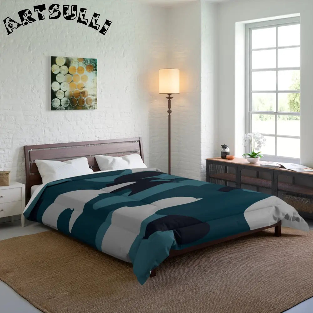 JAKKOUTTHEBXX Blue Camouflage Comforter JAKKOUTTHEBXX Artsulli - Art