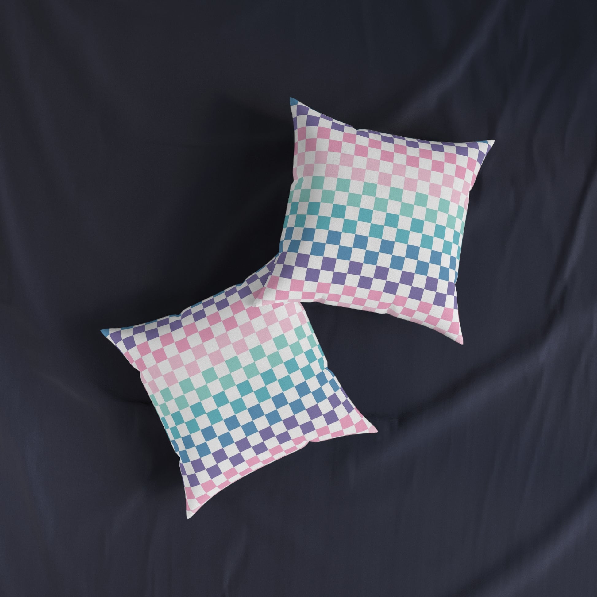 Vaporwave Rainbow  Checkerboard Multi-Color Square Pillow, Artsulli - Art is Long, Life is Short, Home Decor, , , , , , , 