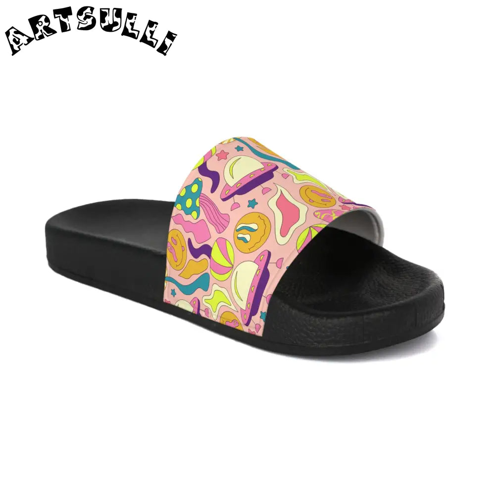 JAKKOUTTHEBXX Trippy Spaceships Pink Men’s Slide Sandals