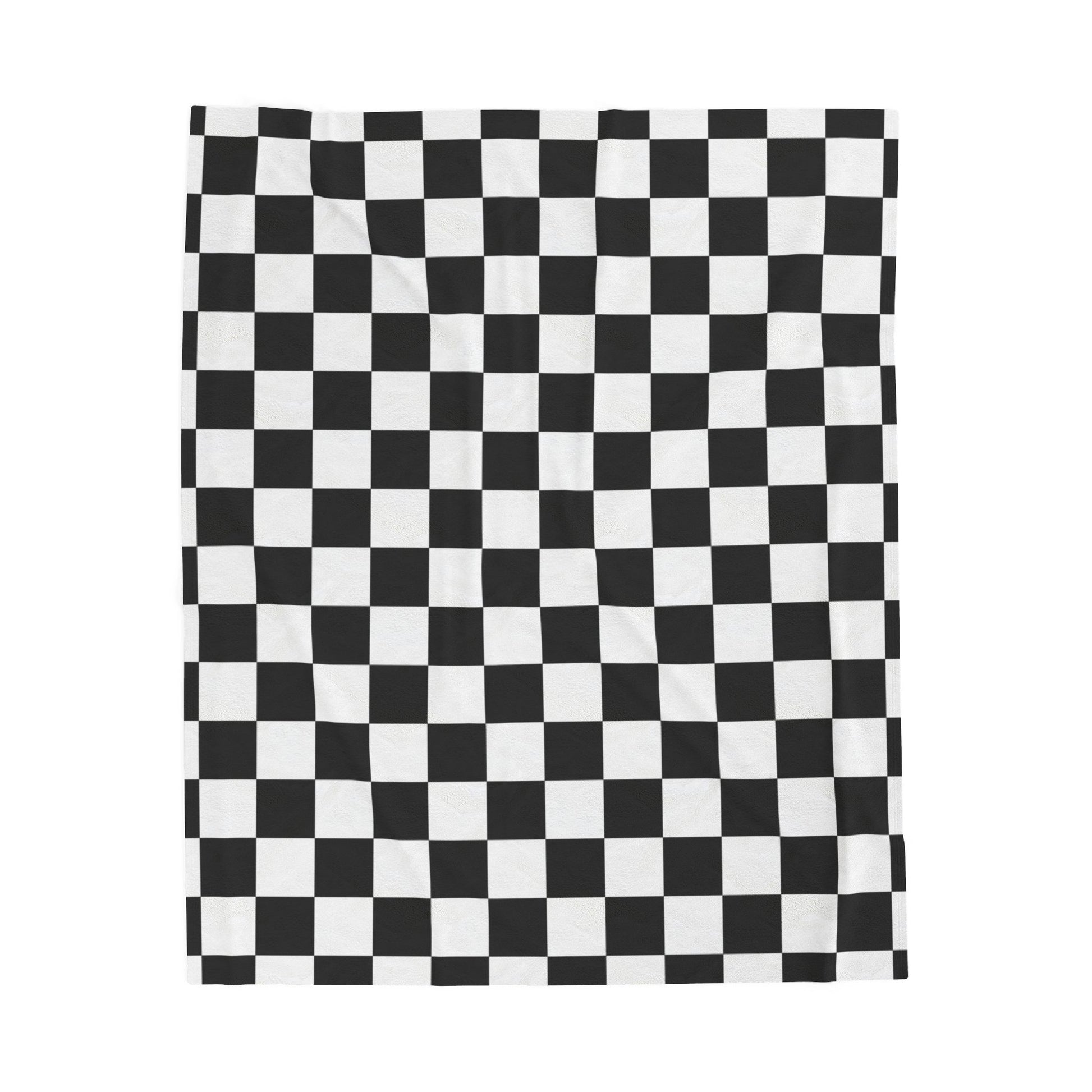 Checkerboard White and Black Velveteen Plush Blanket, Artsulli - Art is Long, Life is Short, All Over Prints, Size, 50" × 60", , , , , 28370135244788181664