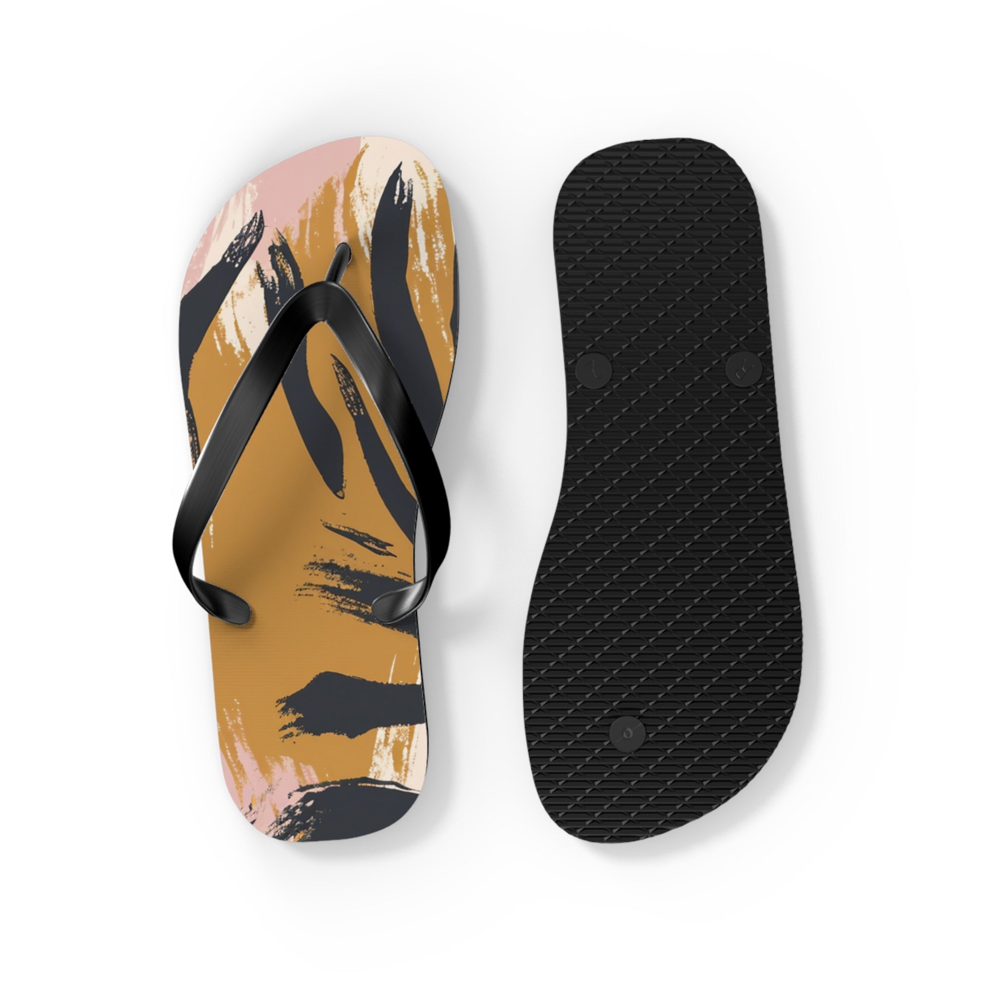 Zebra Brush Strokes Flip Flops, Artsulli - Art is Long, Life is Short, Shoes, , , , , , , 