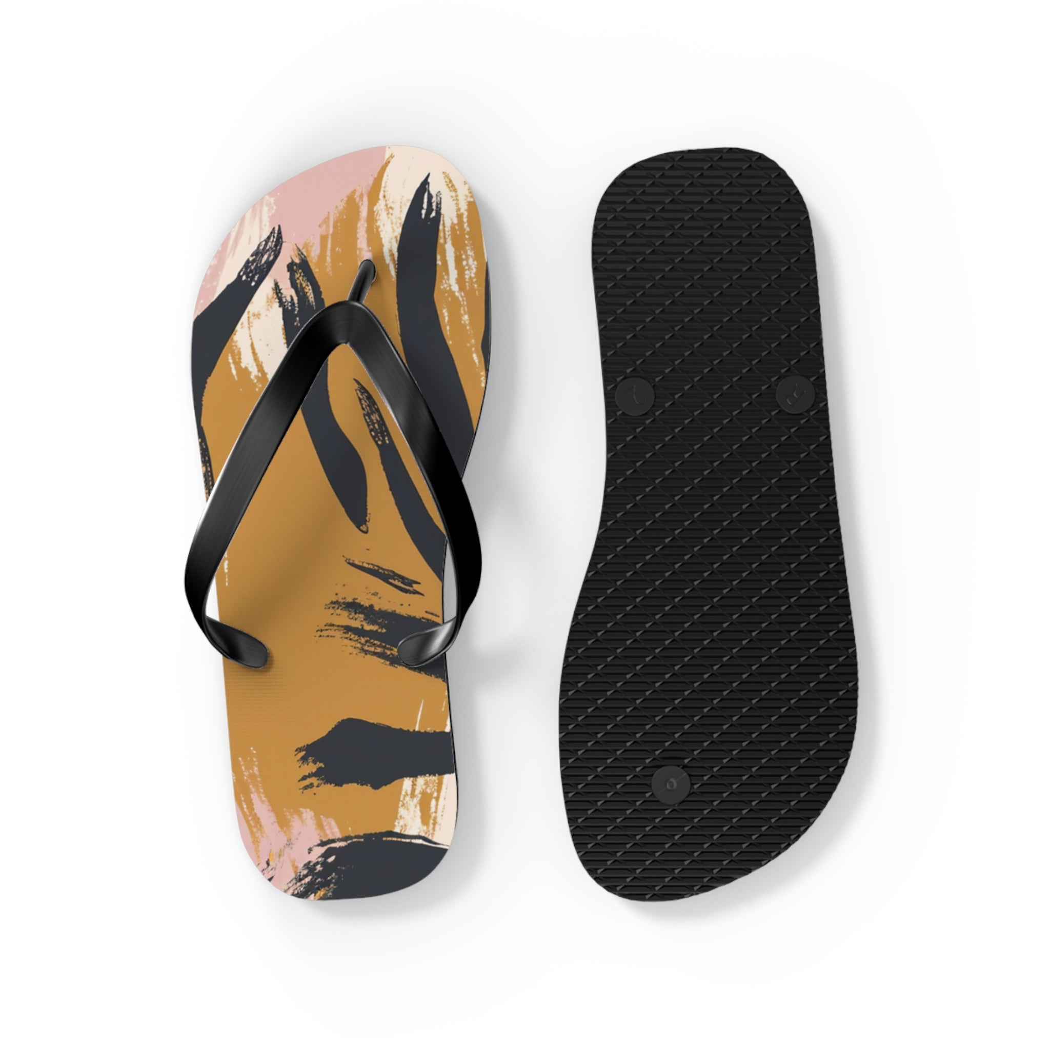 Zebra Brush Strokes Flip Flops, Artsulli - Art is Long, Life is Short, Shoes, , , , , , , 