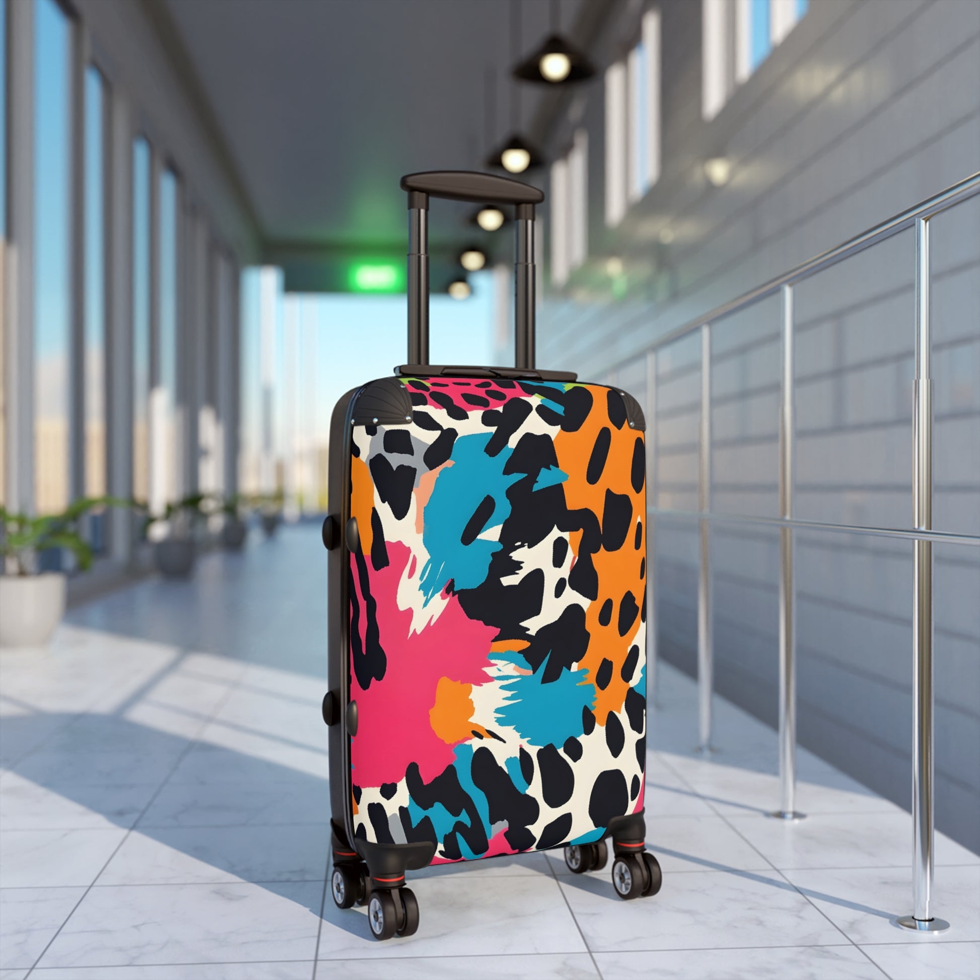 Wild Brush Strokes x Animal Print Multi-Color Suitcase, Artsulli - Art is Long, Life is Short, Bags, , , , , , , 