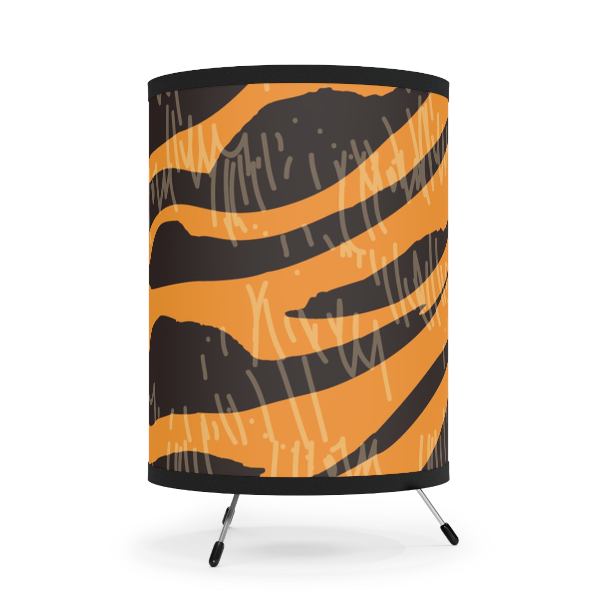 Tiger Scratches Orange & Black Tripod Lamp with High-Res Printed Shade, US\CA plug, Artsulli - Art is Long, Life is Short, Home Decor, , , , , , , 