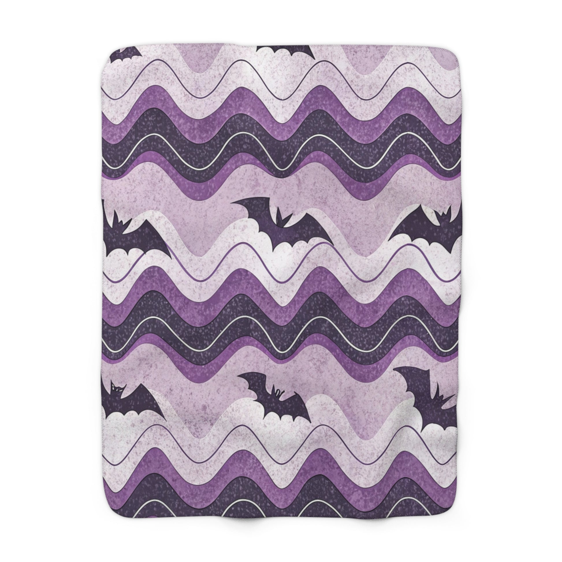 Bat Wave Sherpa Fleece Blanket, Artsulli - Art is Long, Life is Short, Home Decor, Size, 50" × 60", , , , , 43280193466850