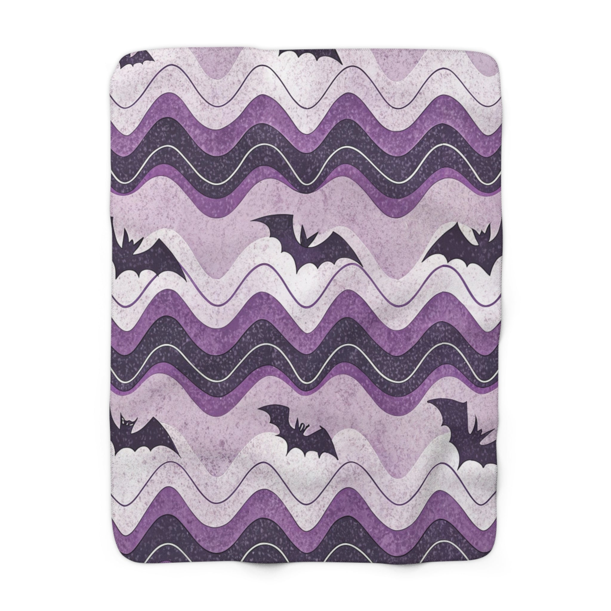 Bat Wave Sherpa Fleece Blanket, Artsulli - Art is Long, Life is Short, Home Decor, Size, 50" × 60", , , , , 43280193466850