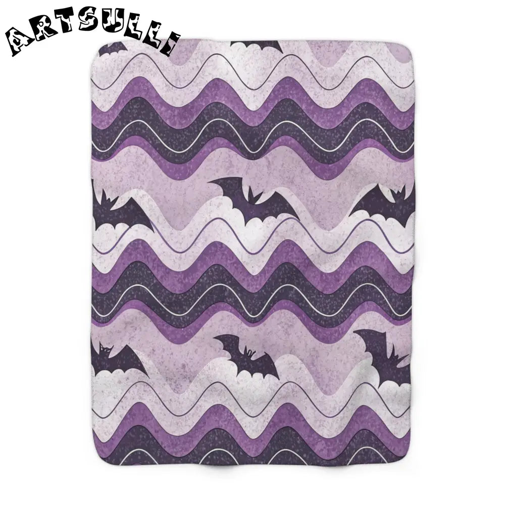 JAKKOUTTHEBXX Bat Wave Sherpa Fleece Blanket JAKKOUTTHEBXX Artsulli