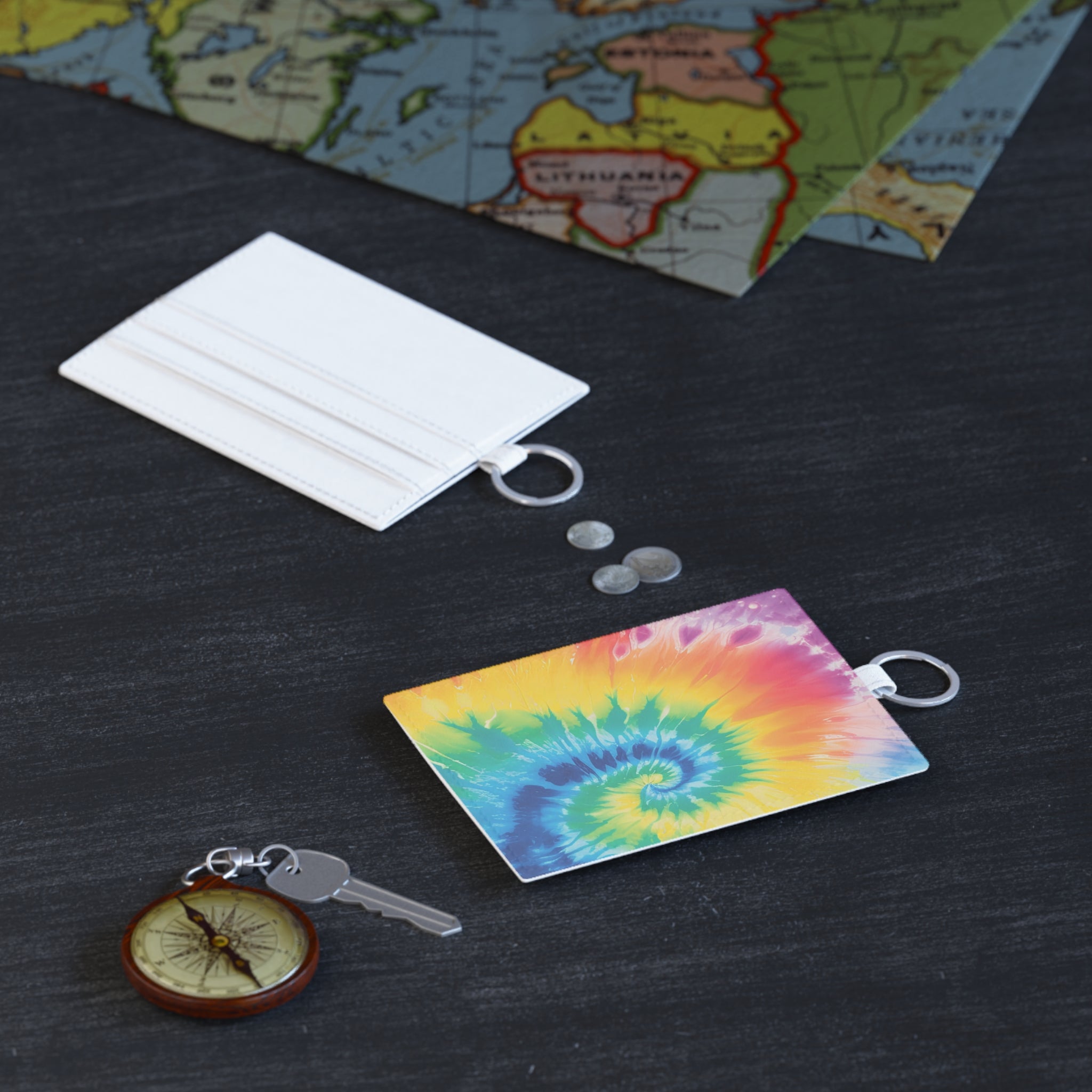 Tie Dye Saffiano Leather Card Holder, Artsulli - Art is Long, Life is Short, Accessories, , , , , , , 