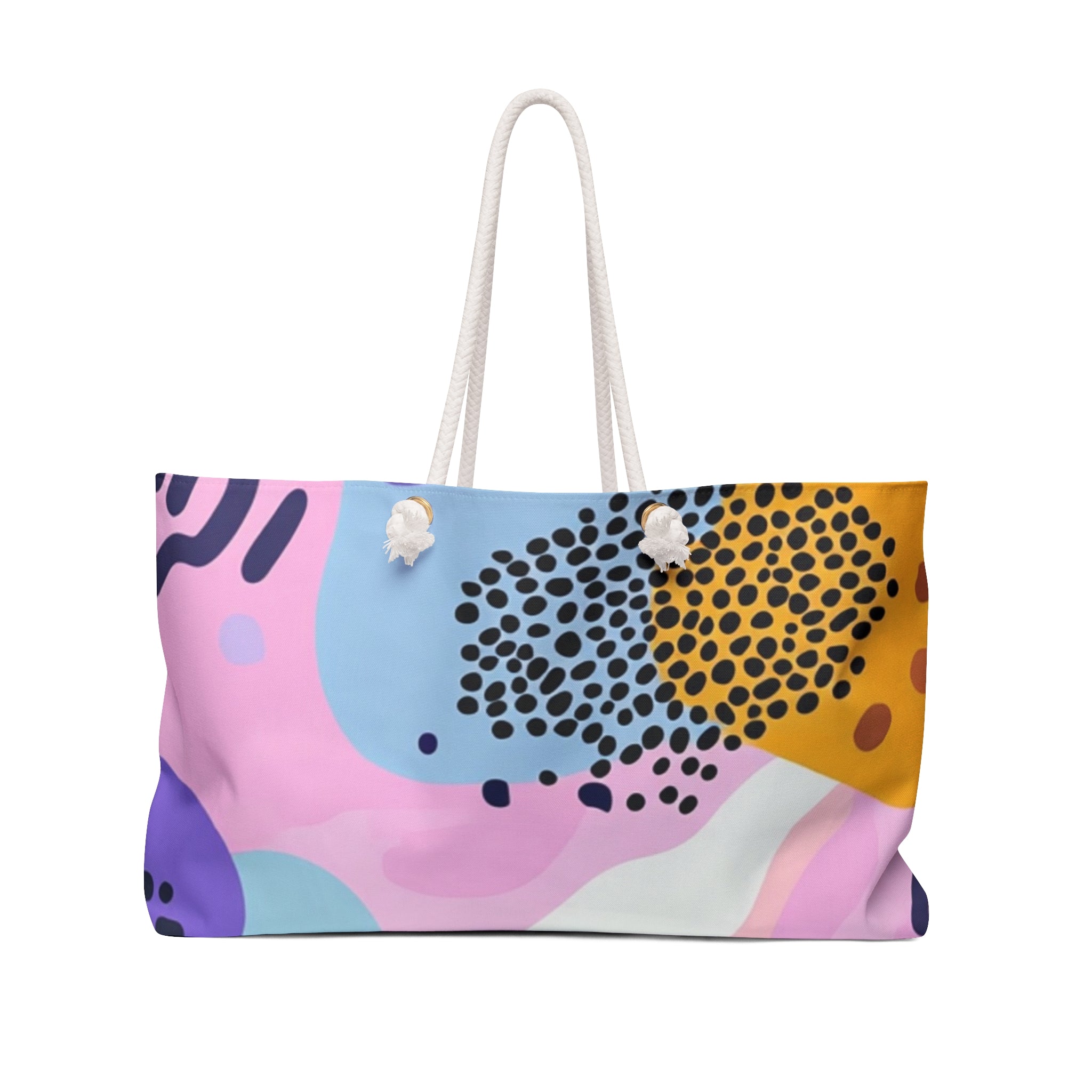 Colorful Abstract Dots and Shapes Weekender Bag, Artsulli - Art is Long, Life is Short, Bags, Size, 24" × 13", , , , , 26221849814064
