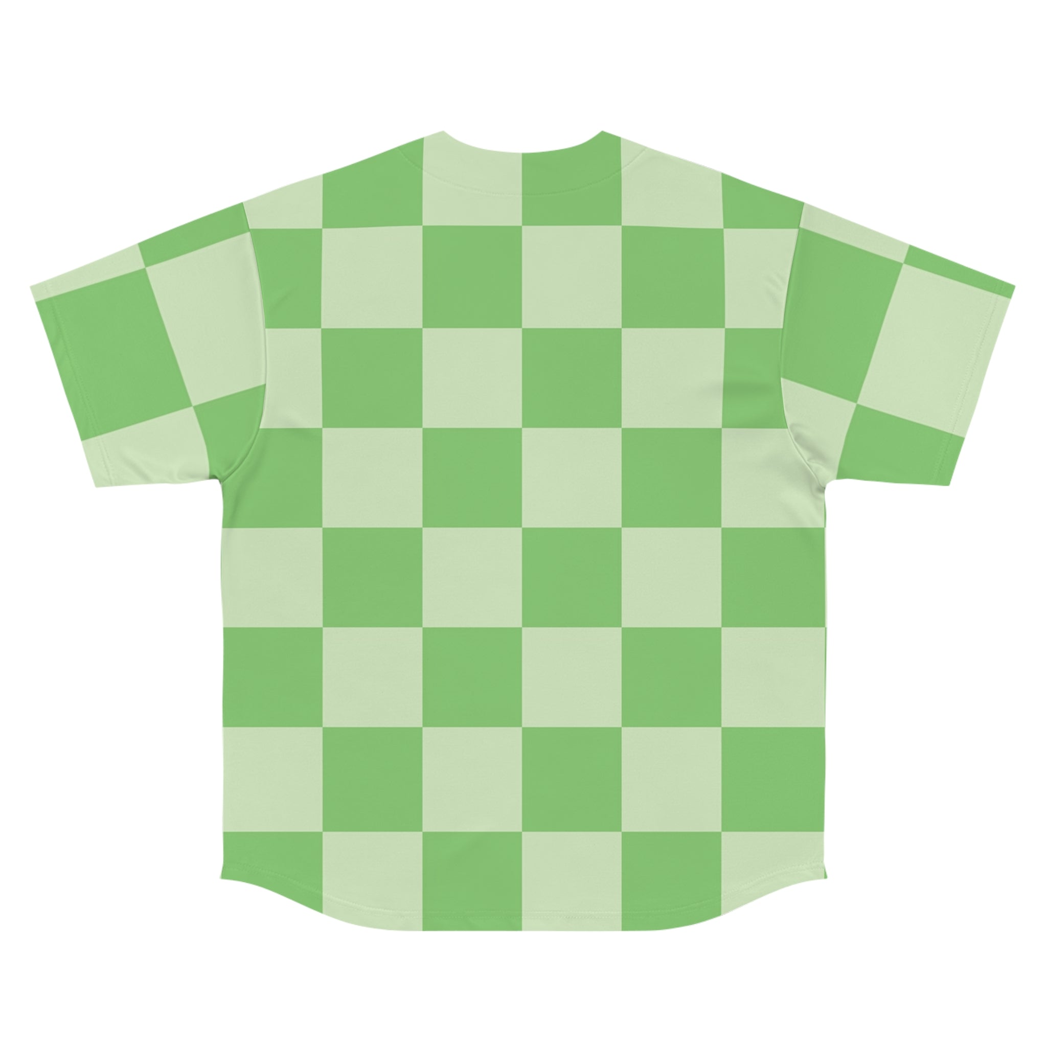 Checkerboard Green Men's Baseball Jersey (AOP), Artsulli - Art is Long, Life is Short, All Over Prints, , , , , , , 
