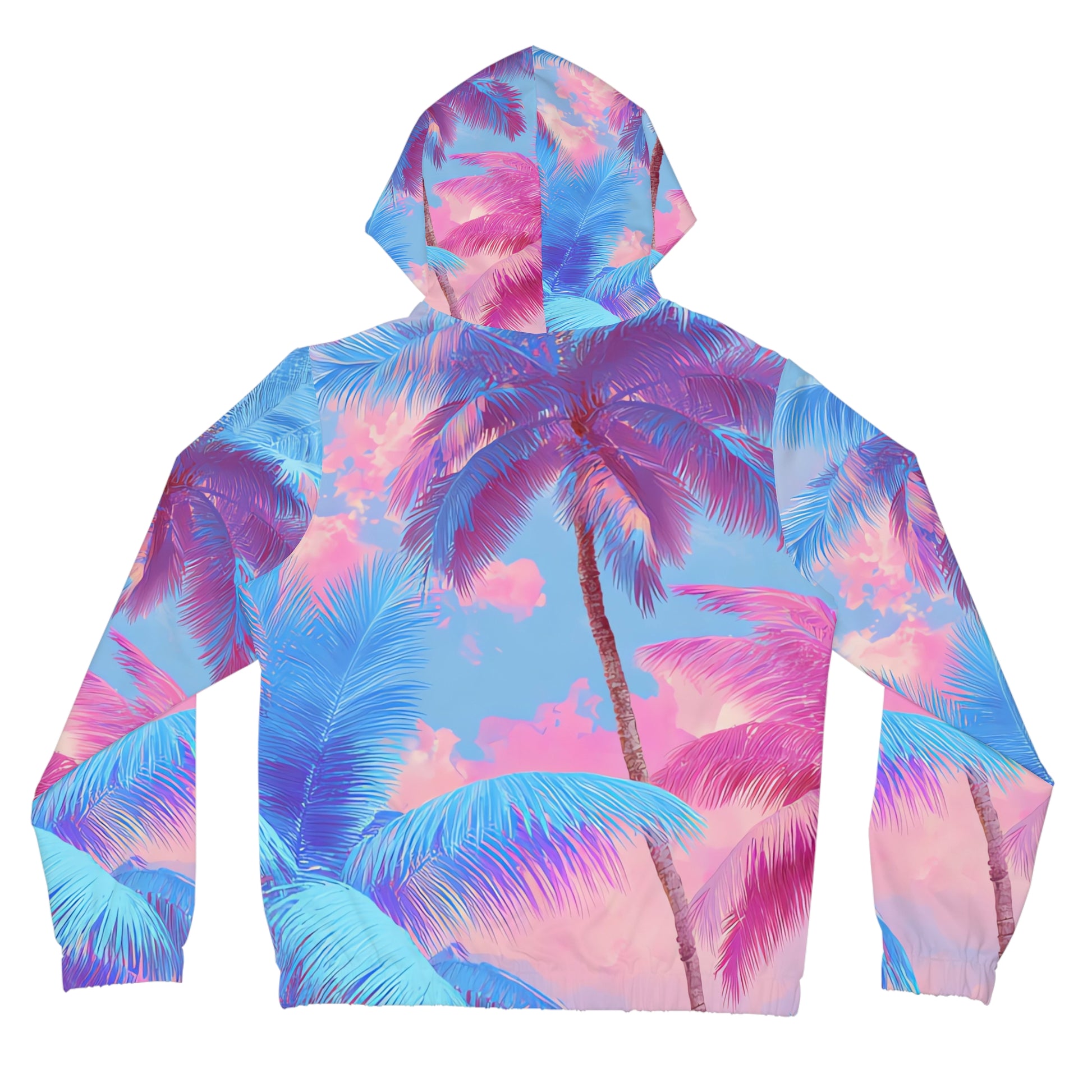 Ethereal Pastel Palms Women’s Full-Zip Hoodie (AOP), Artsulli - Art is Long, Life is Short, All Over Prints, , , , , , , 