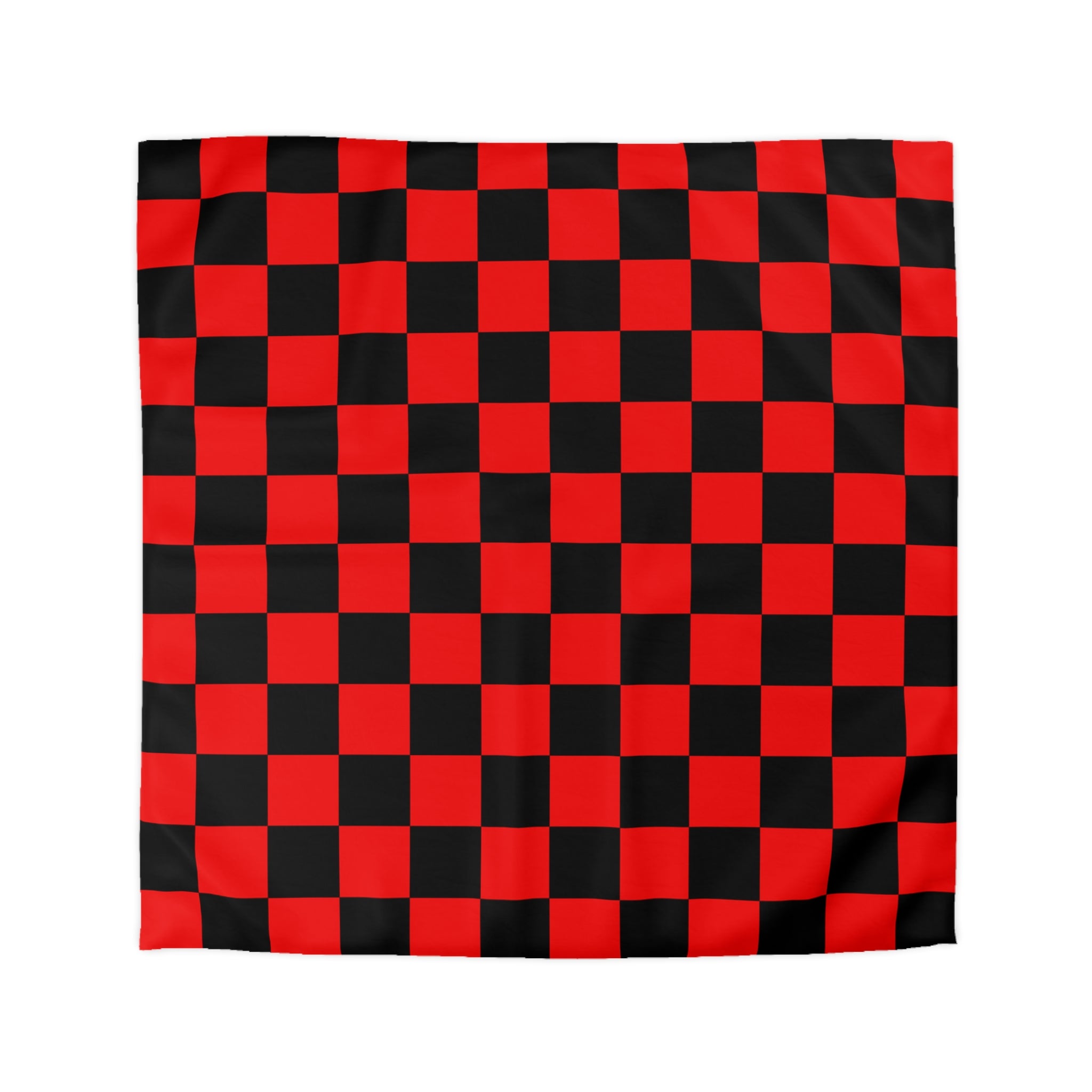 Checkerboard Red and Black Microfiber Duvet Cover, Artsulli - Art is Long, Life is Short, Home Decor, Size, Queen, Color, White, , , 21850504769345943430