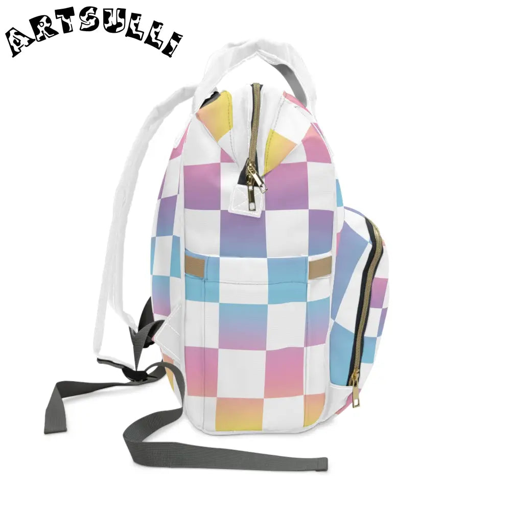JAKKOUTTHEBXX Vaporwave Check II Multifunctional Diaper Backpack
