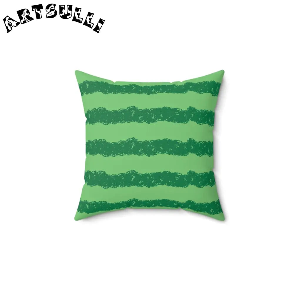 JAKKOUTTHEBXX Watermelon Green Spun Polyester Square Pillow