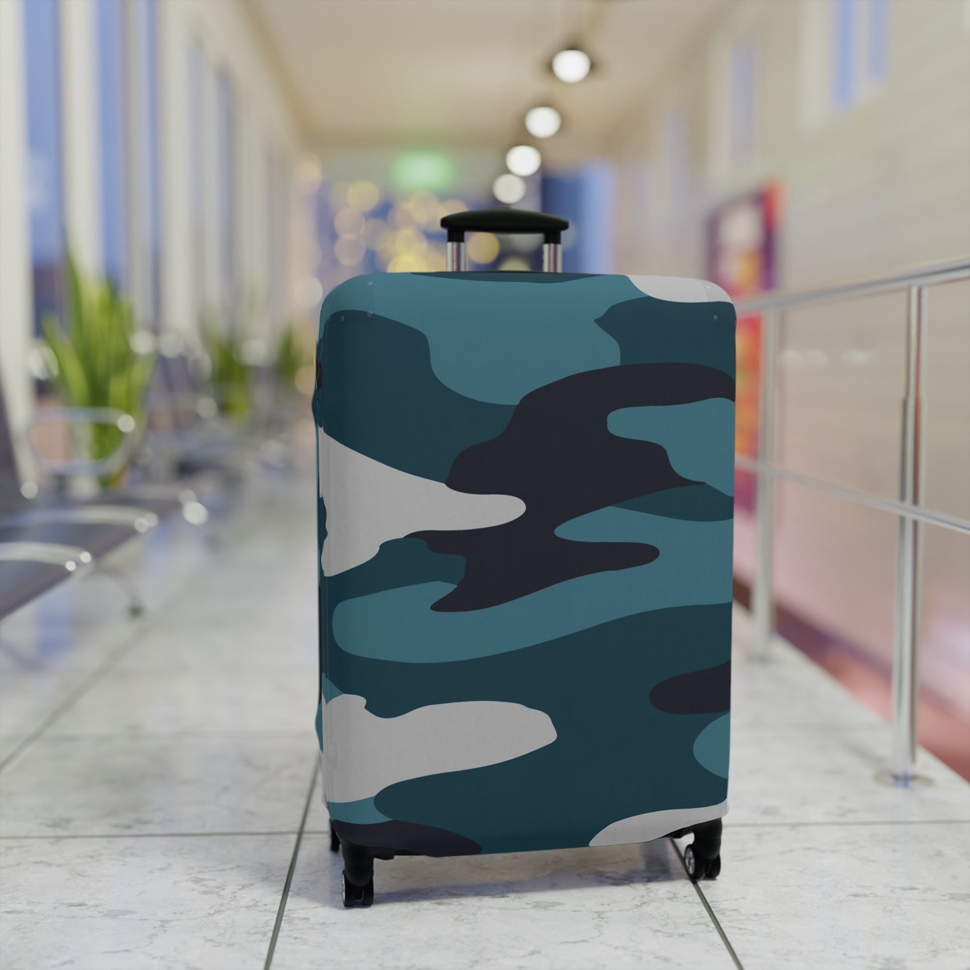 Blue Camouflage Luggage Cover, Artsulli - Art is Long, Life is Short, Accessories, , , , , , , 