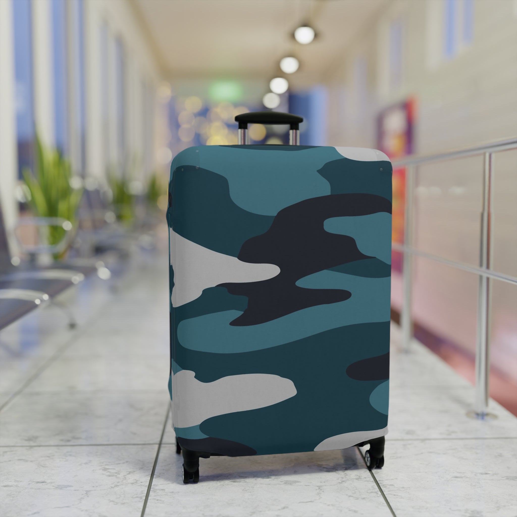 Blue Camouflage Luggage Cover, Artsulli - Art is Long, Life is Short, Accessories, , , , , , , 