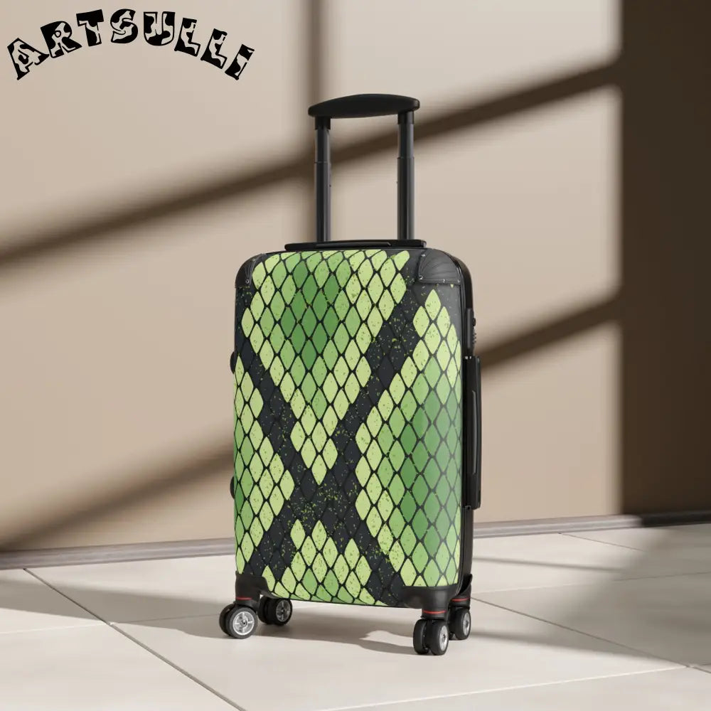 JAKKOUTTHEBXX Snake Skin Green and Black Suitcase JAKKOUTTHEBXX