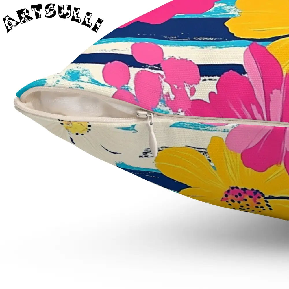 JAKKOUTTHEBXX Dayglo Floral Stripes Multi-Color Spun Polyester