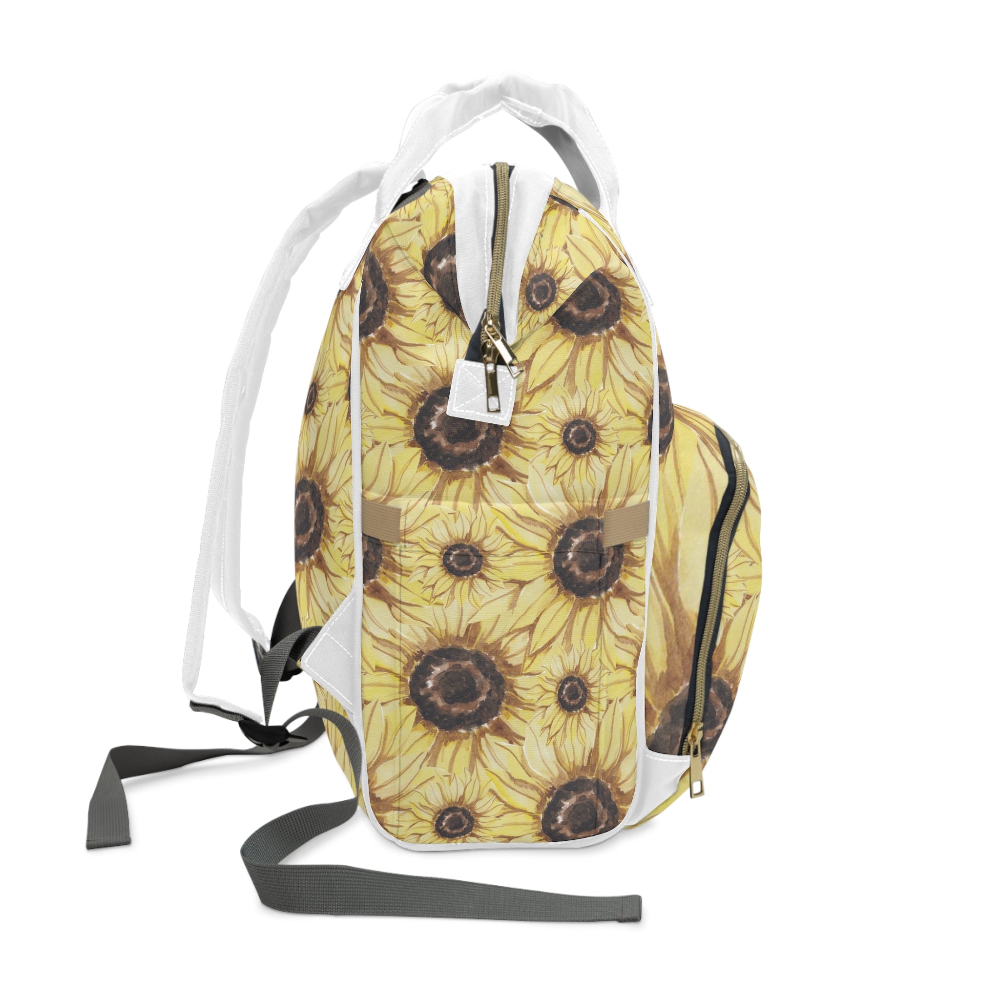 Retro Anime Sunflower Multifunctional Diaper Backpack, Artsulli - Art is Long, Life is Short, Bags, , , , , , , 