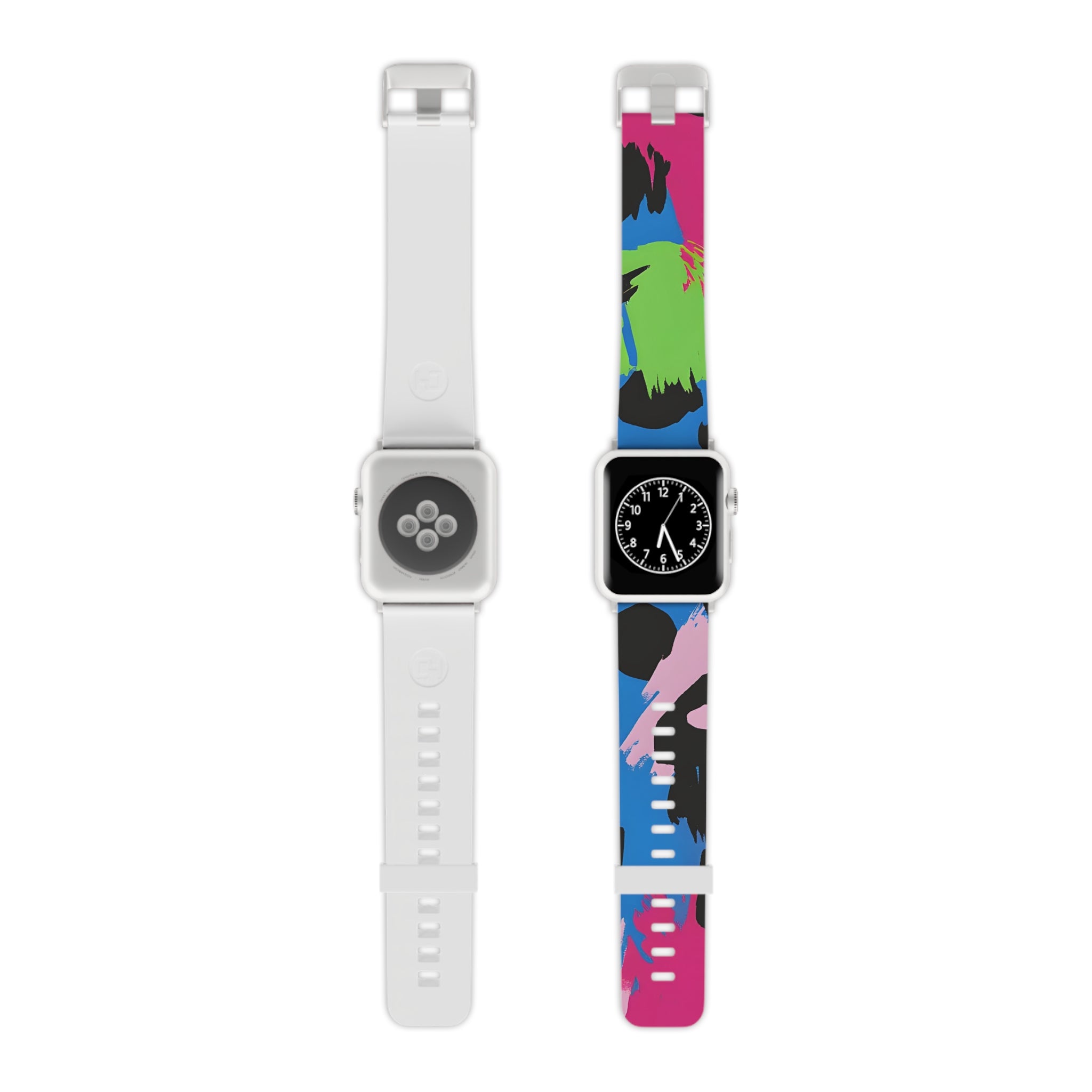 90s Neon Watch Band for Apple Watch, Artsulli - Art is Long, Life is Short, Accessories, Size, 7.5'' × 0.75'' / 38 - 40 mm, Color, Silver, , , 83142644215746075475