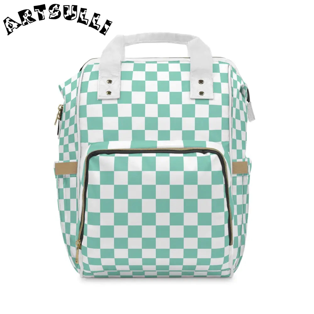 JAKKOUTTHEBXX Checkerboard Black and Blue Multifunctional Diaper