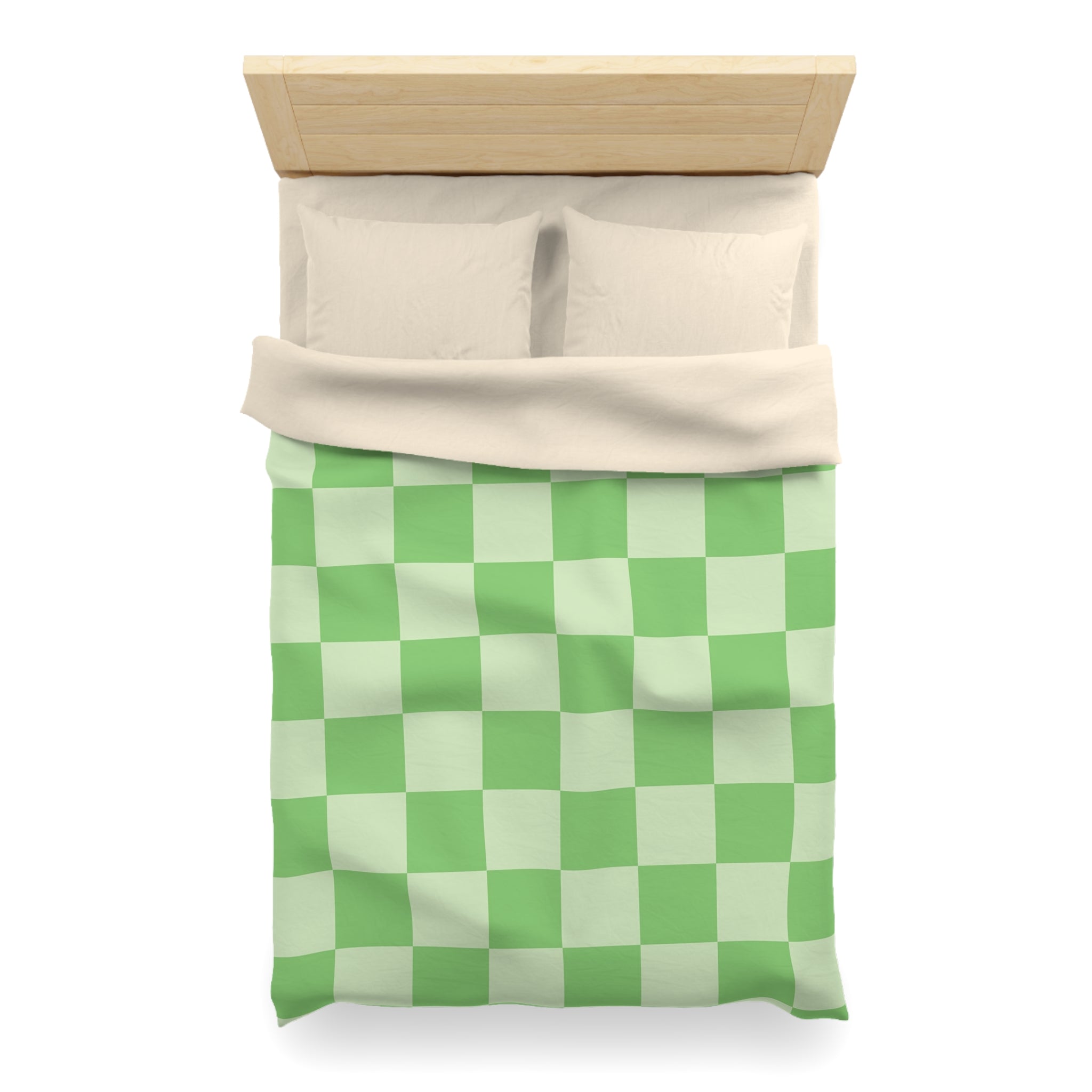 Checkerboard Green Microfiber Duvet Cover, Artsulli - Art is Long, Life is Short, Home Decor, , , , , , , 