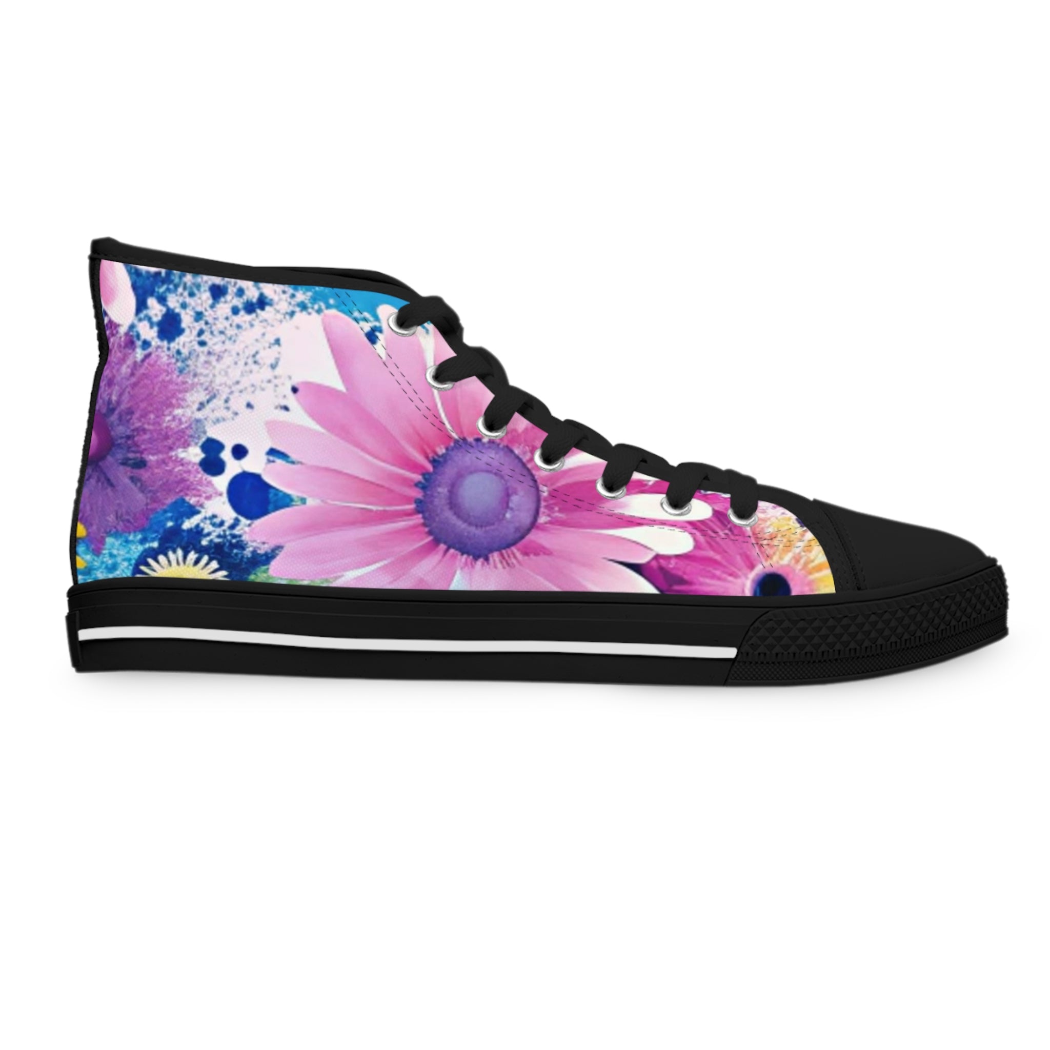 Magical Flower Explosion Multi-Color Women's High Top Sneakers, Artsulli - Art is Long, Life is Short, Shoes, , , , , , , 