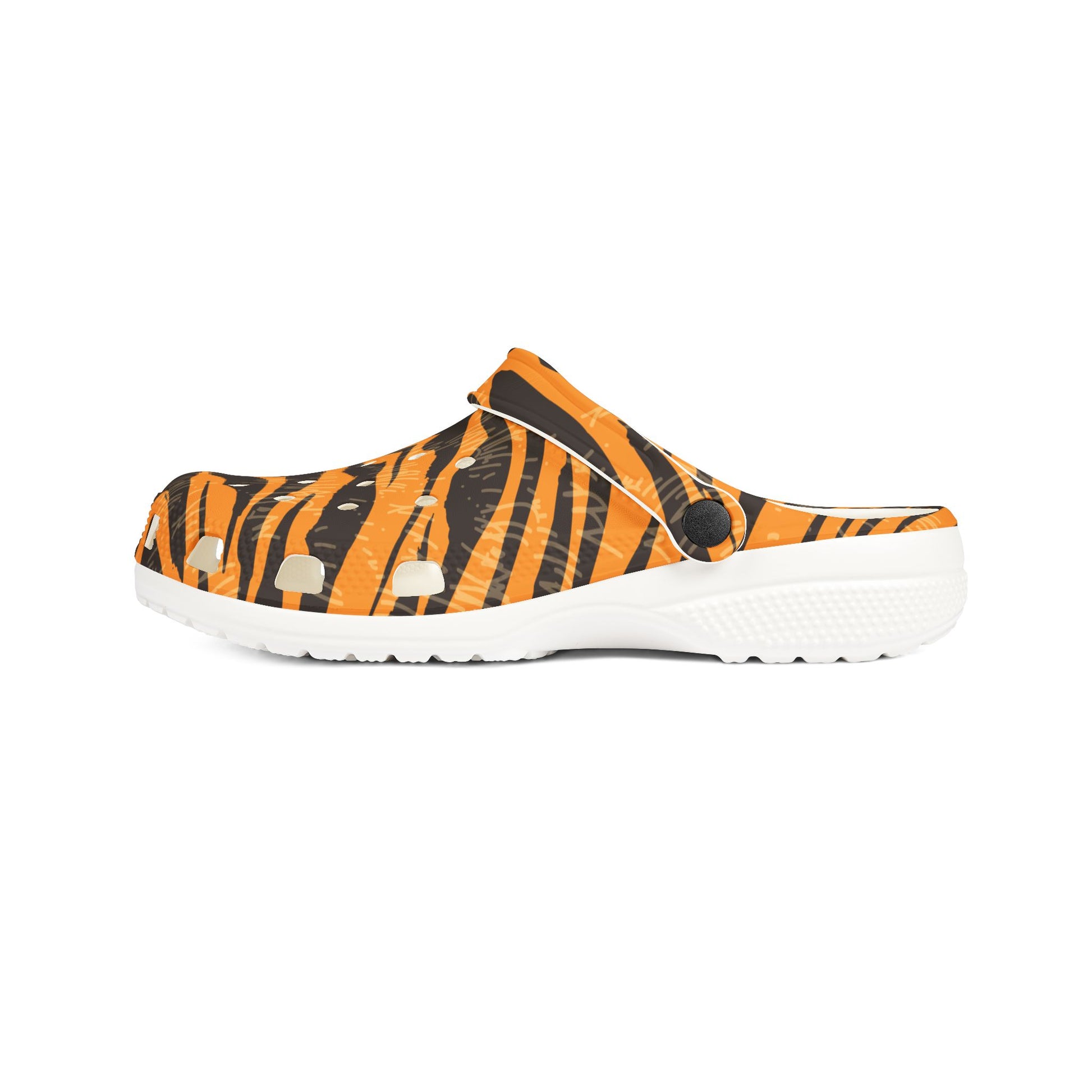 Tiger Scratches Orange and Black EVA Foam Rubber Shoes (AOP), Artsulli - Art is Long, Life is Short, Shoes, , , , , , , 