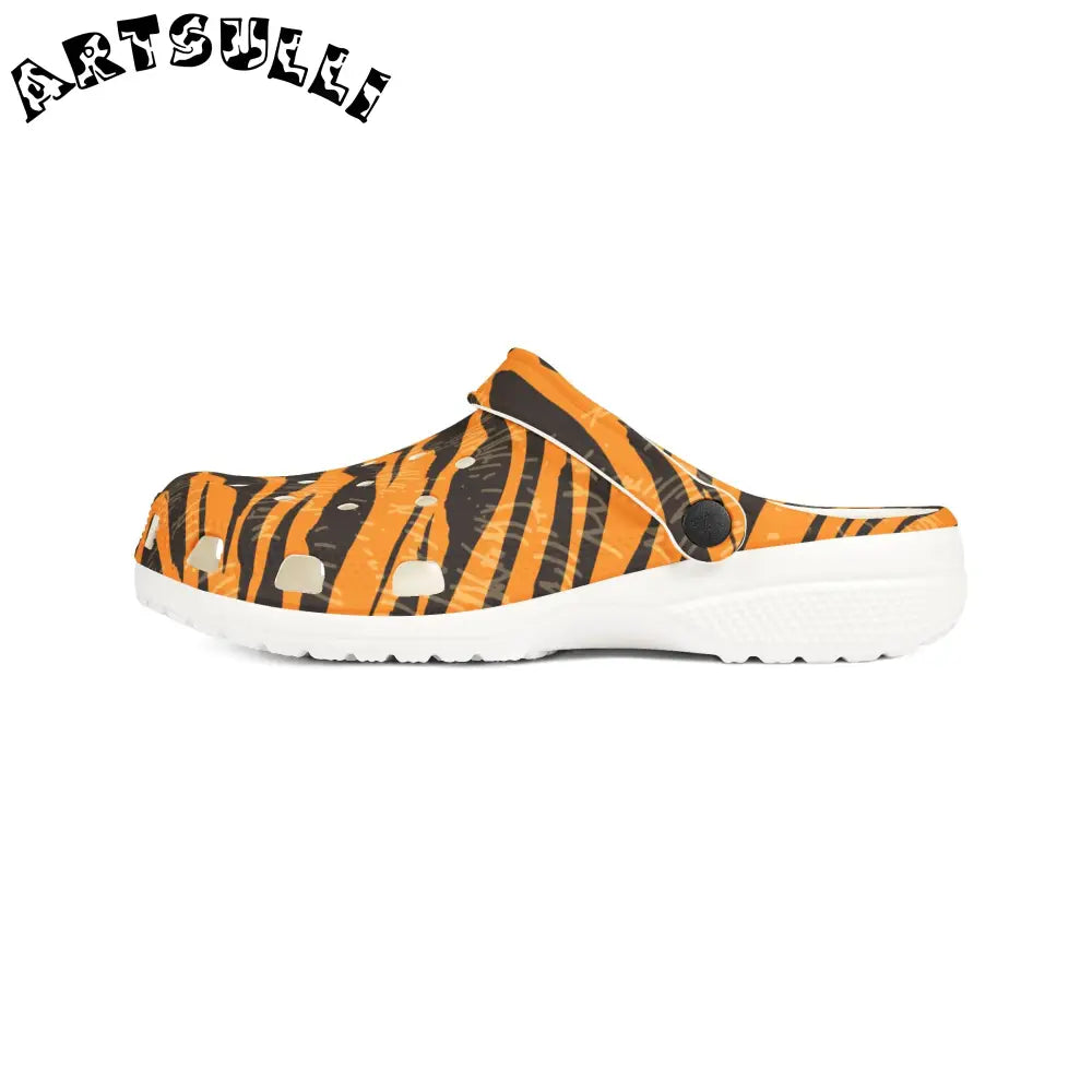 JAKKOUTTHEBXX Tiger Scratches Orange and Black EVA Foam Rubber Shoes