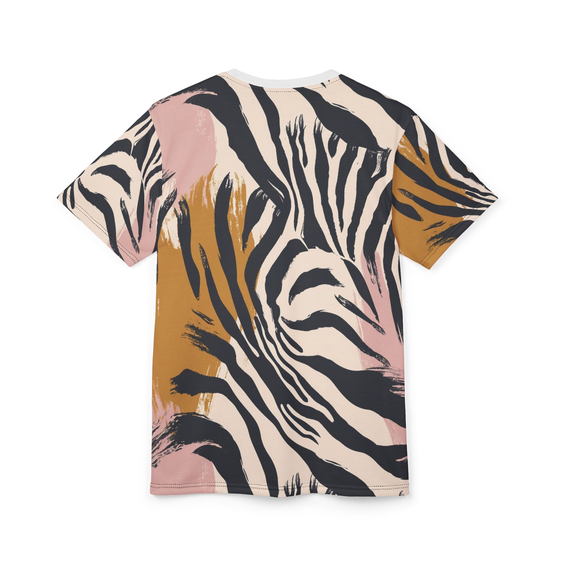 Beige Zebra Jungle Flats Unisex Cut & Sew Tee (AOP), Artsulli - Art is Long, Life is Short, All Over Prints, , , , , , , 