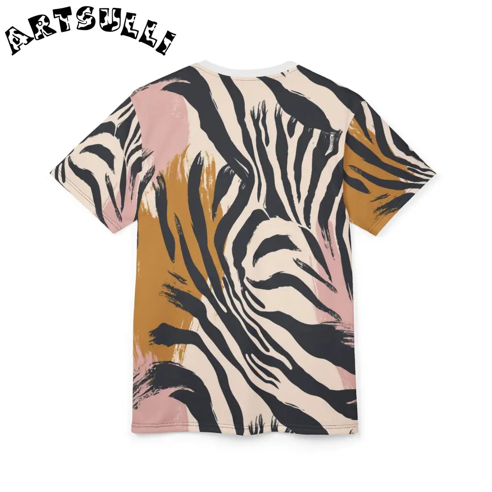 JAKKOUTTHEBXX Short Sleeve Abstract Zebra Print Art Printed Tee