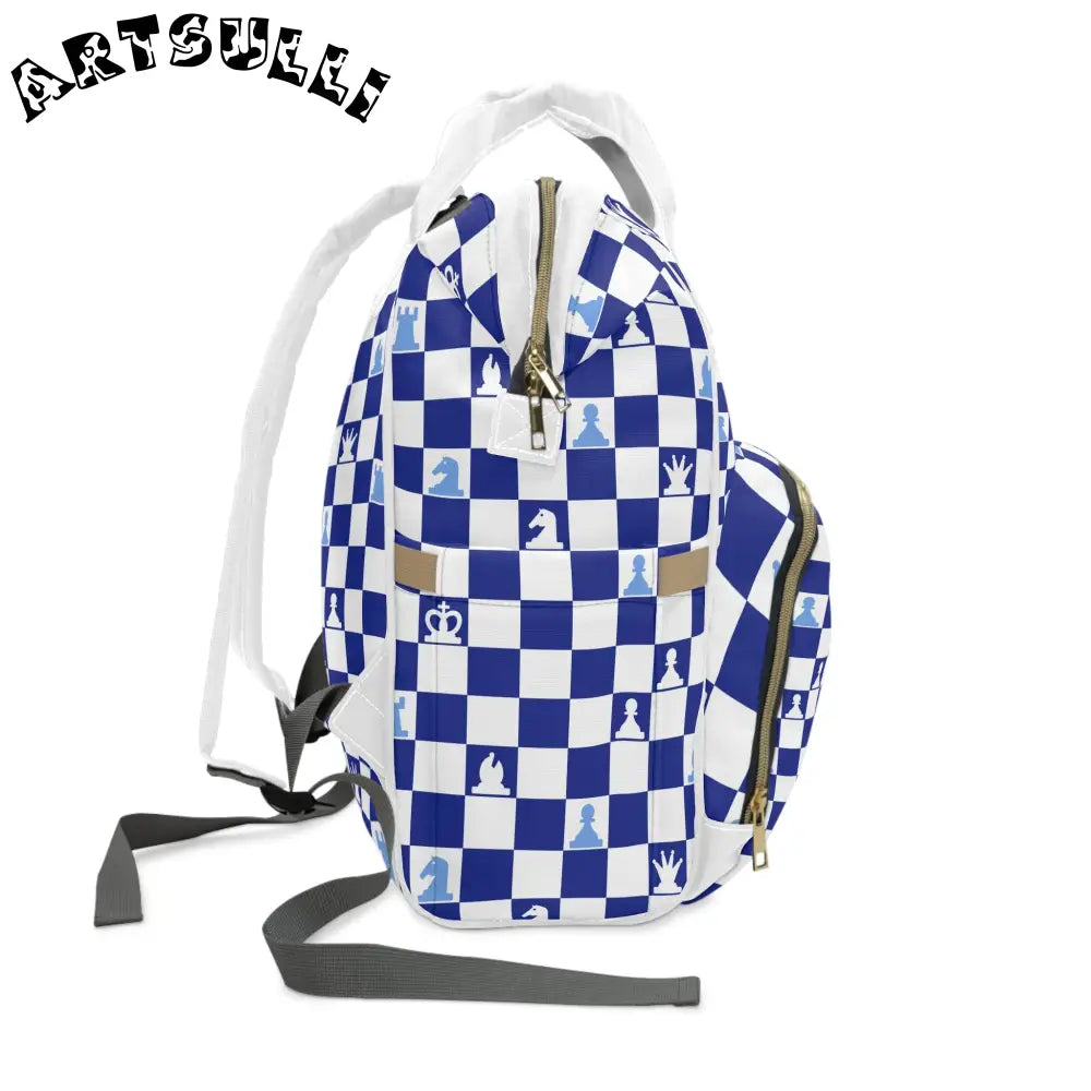 JAKKOUTTHEBXX Chess Pattern Diaper Backpack with Pocket Displays 2025
