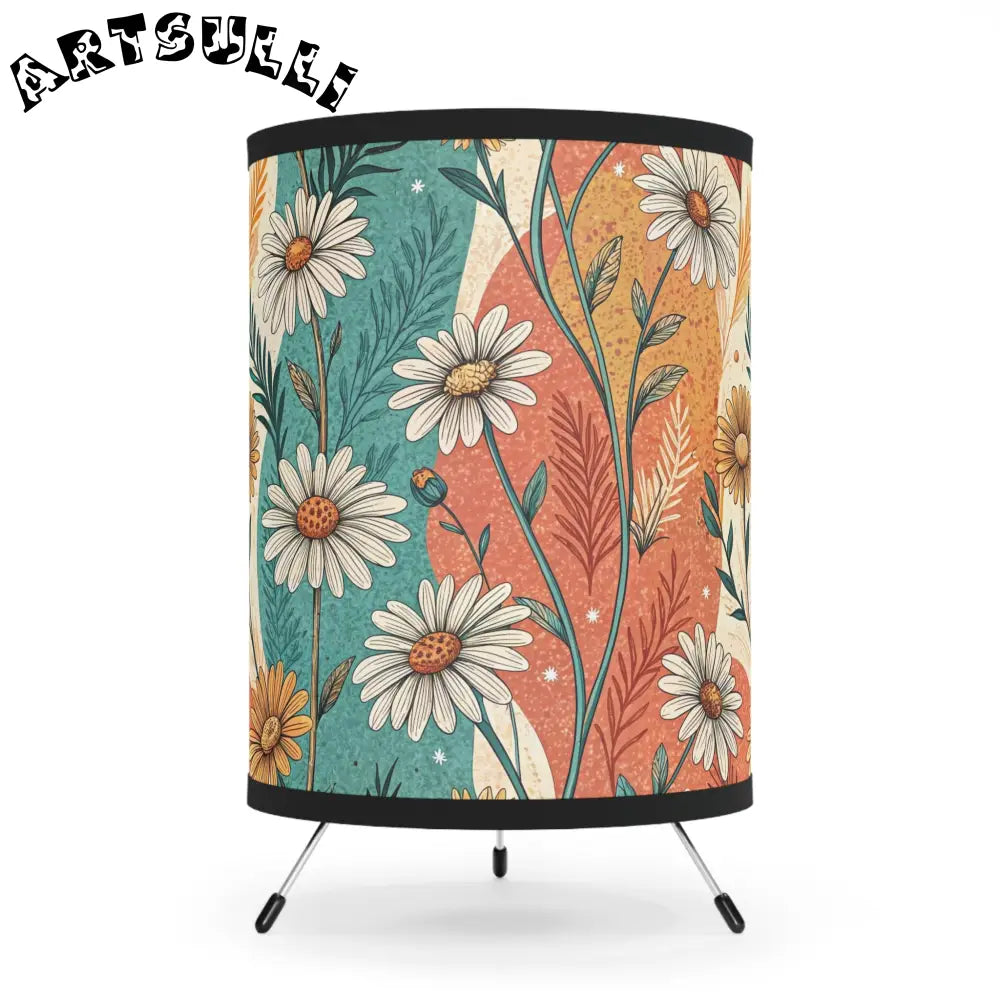 JAKKOUTTHEBXX Retro Daisy Dream Tripod Lamp with High-Res Printed