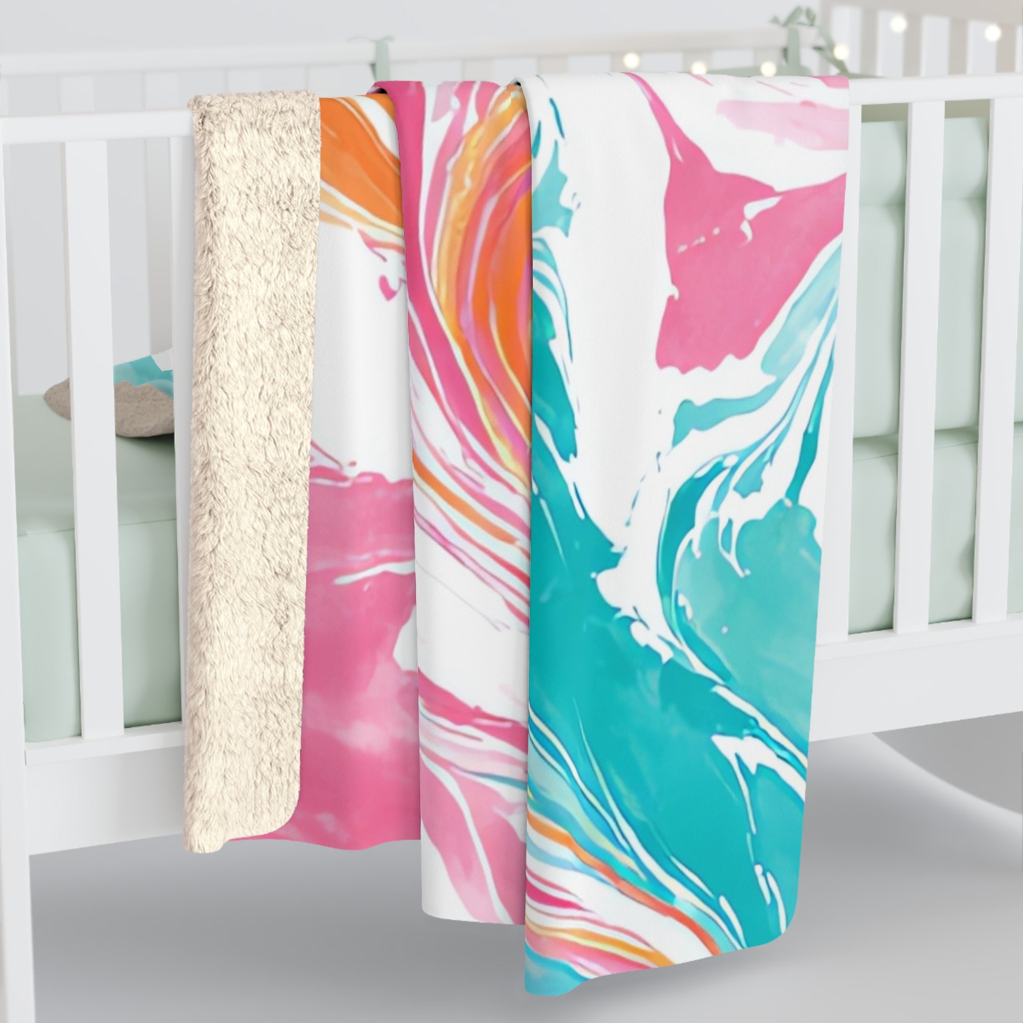 Liquid Pastel Spill Multi-Color Sherpa Fleece Blanket, Artsulli - Art is Long, Life is Short, Home Decor, , , , , , , 