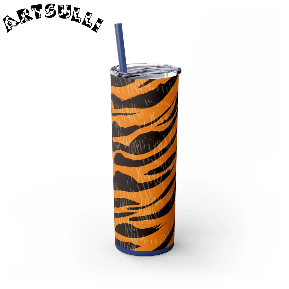 JAKKOUTTHEBXX Tiger Scratches Orange & Black Skinny Tumbler