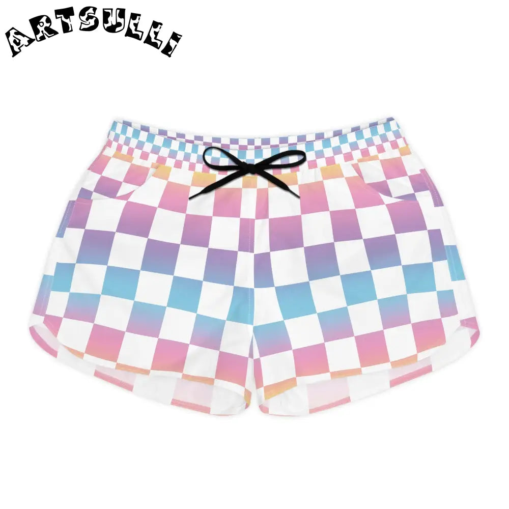 JAKKOUTTHEBXX Vaporwave Check II Women’s Casual Shorts (AOP)