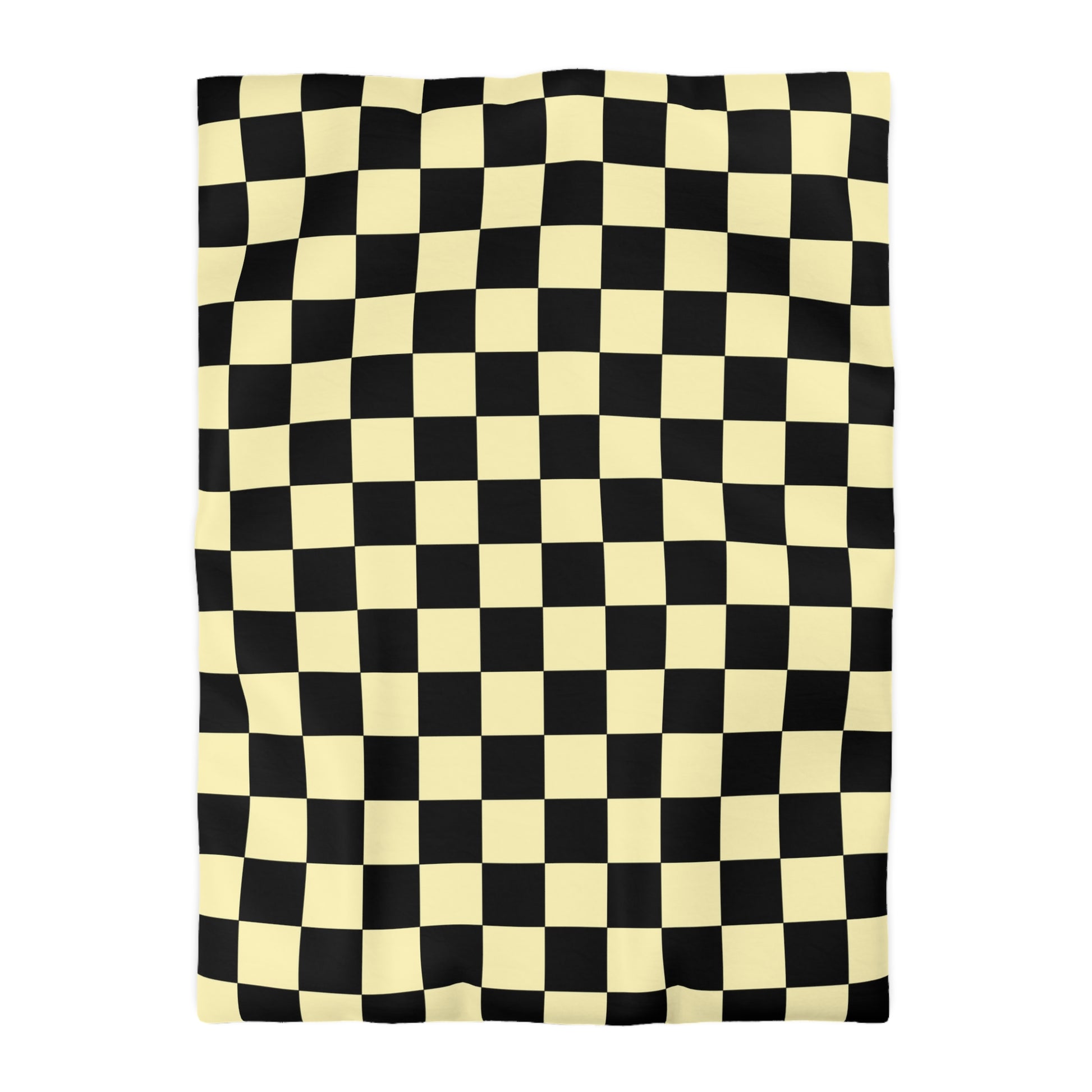 Checkerboard Black and Yellow Microfiber Duvet Cover, Artsulli - Art is Long, Life is Short, Home Decor, Size, Twin XL, Color, White, , , 18106092494866476025