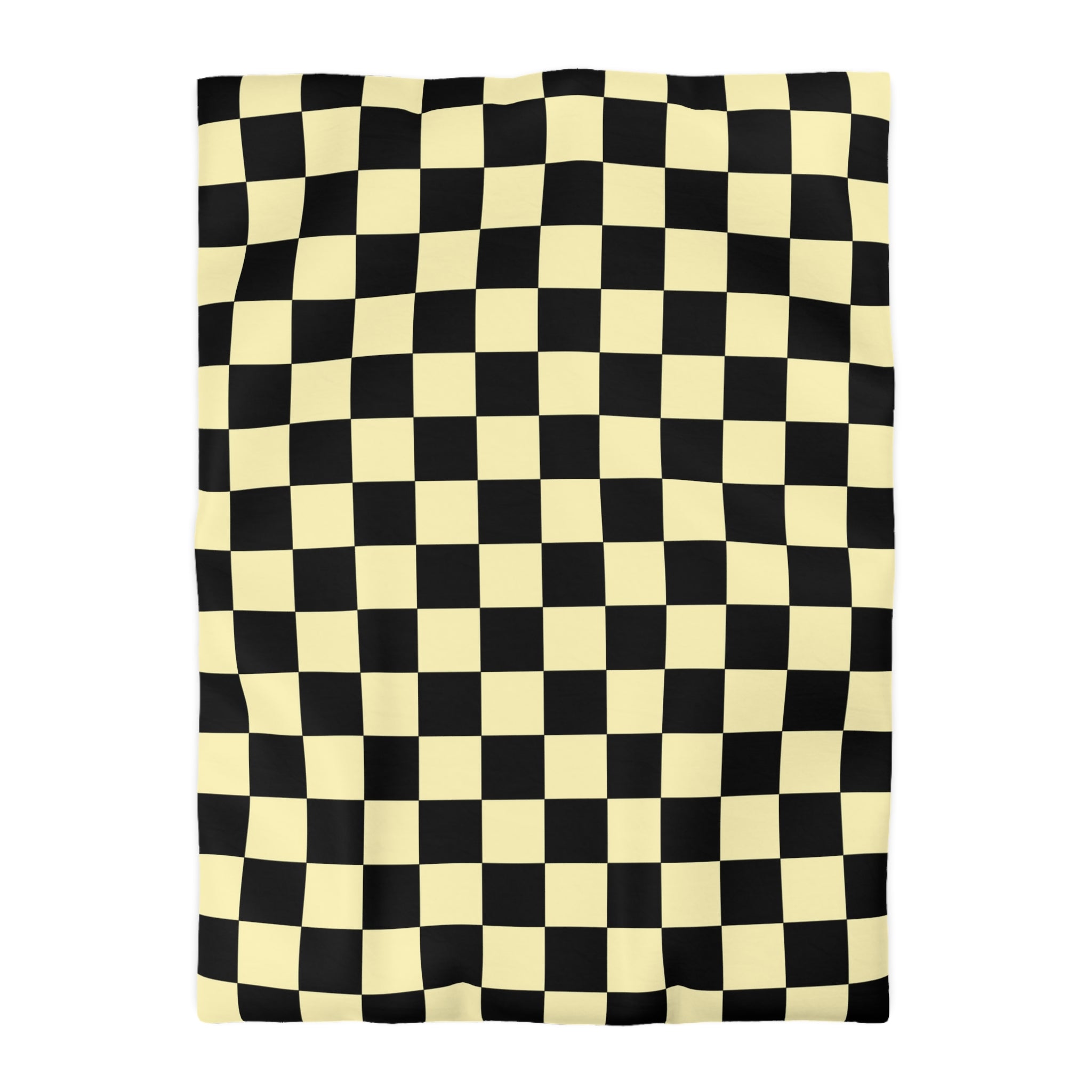 Checkerboard Black and Yellow Microfiber Duvet Cover, Artsulli - Art is Long, Life is Short, Home Decor, Size, Twin XL, Color, White, , , 18106092494866476025