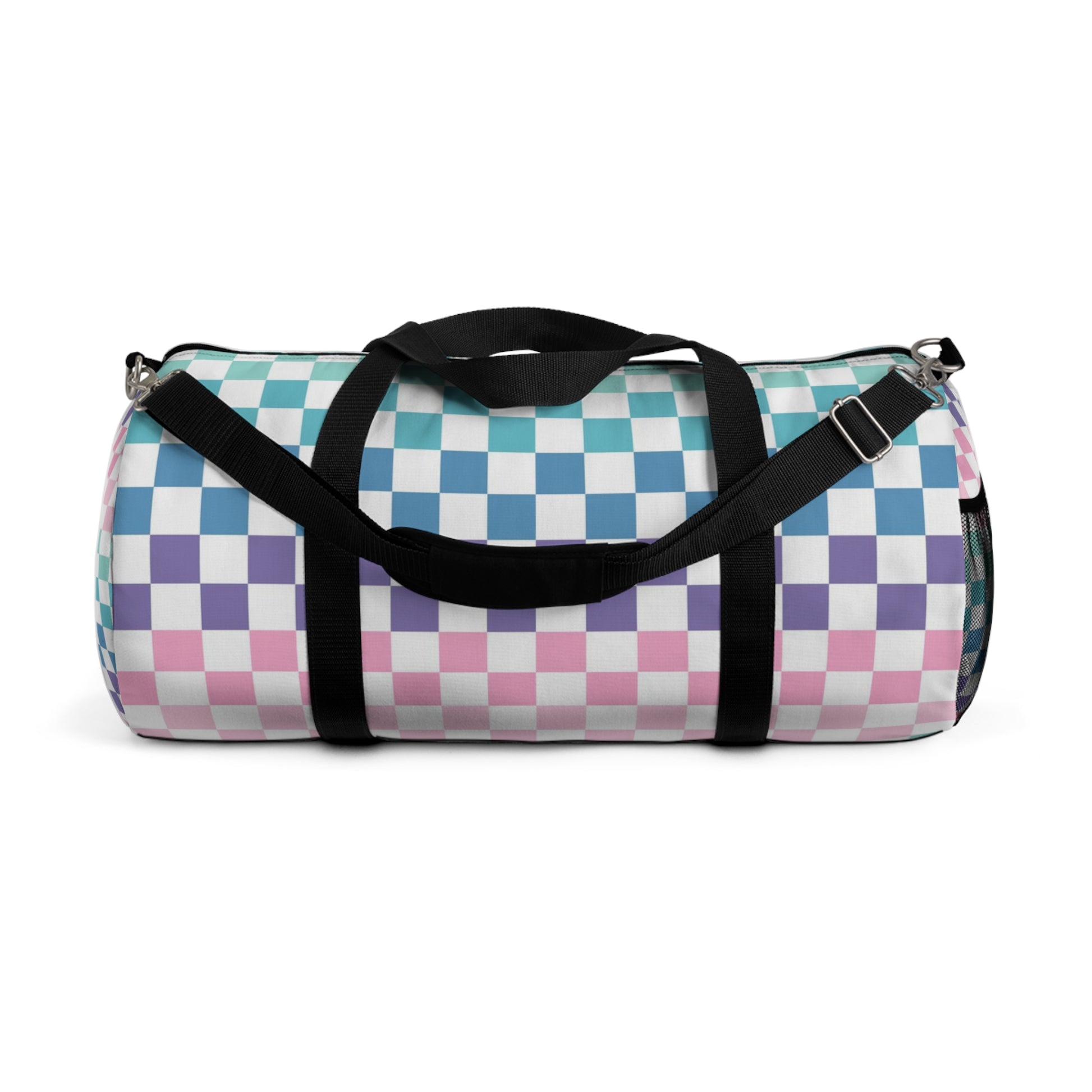 Vaporwave Rainbow  Checkerboard Multi-Color Duffel Bag, Artsulli - Art is Long, Life is Short, Bags, Size, Large, , , , , 42918215096803174753