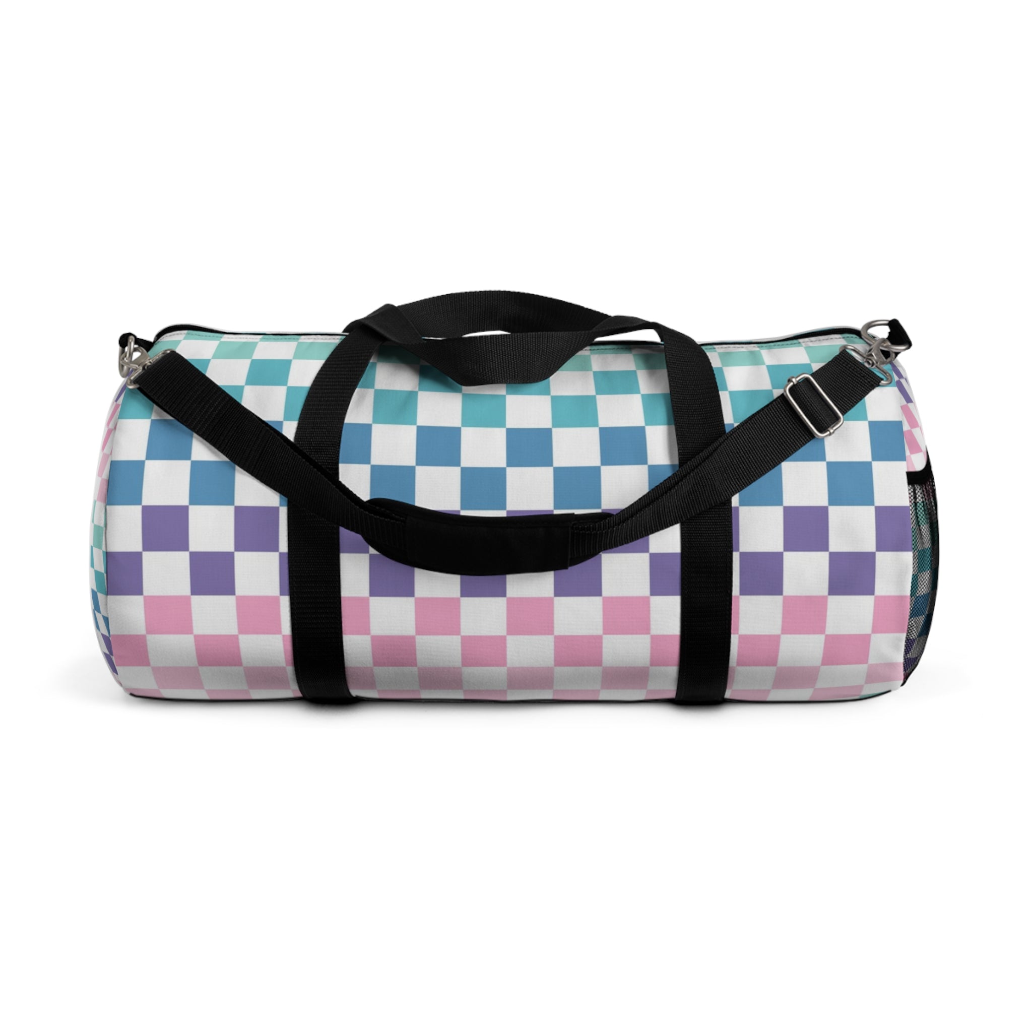 Vaporwave Rainbow  Checkerboard Multi-Color Duffel Bag, Artsulli - Art is Long, Life is Short, Bags, Size, Large, , , , , 42918215096803174753