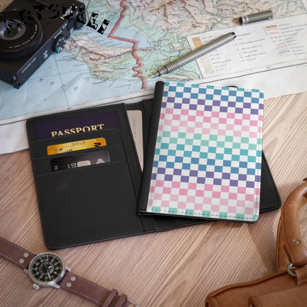 JAKKOUTTHEBXX Vaporwave Rainbow Checkerboard Multi-Color Passport